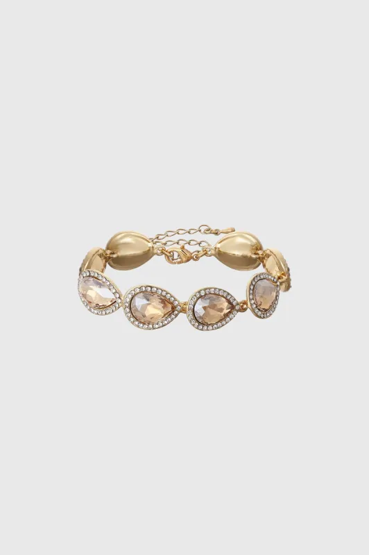 Sparkling Teardrop Crystal Charm Bracelet sold by BABEYOND