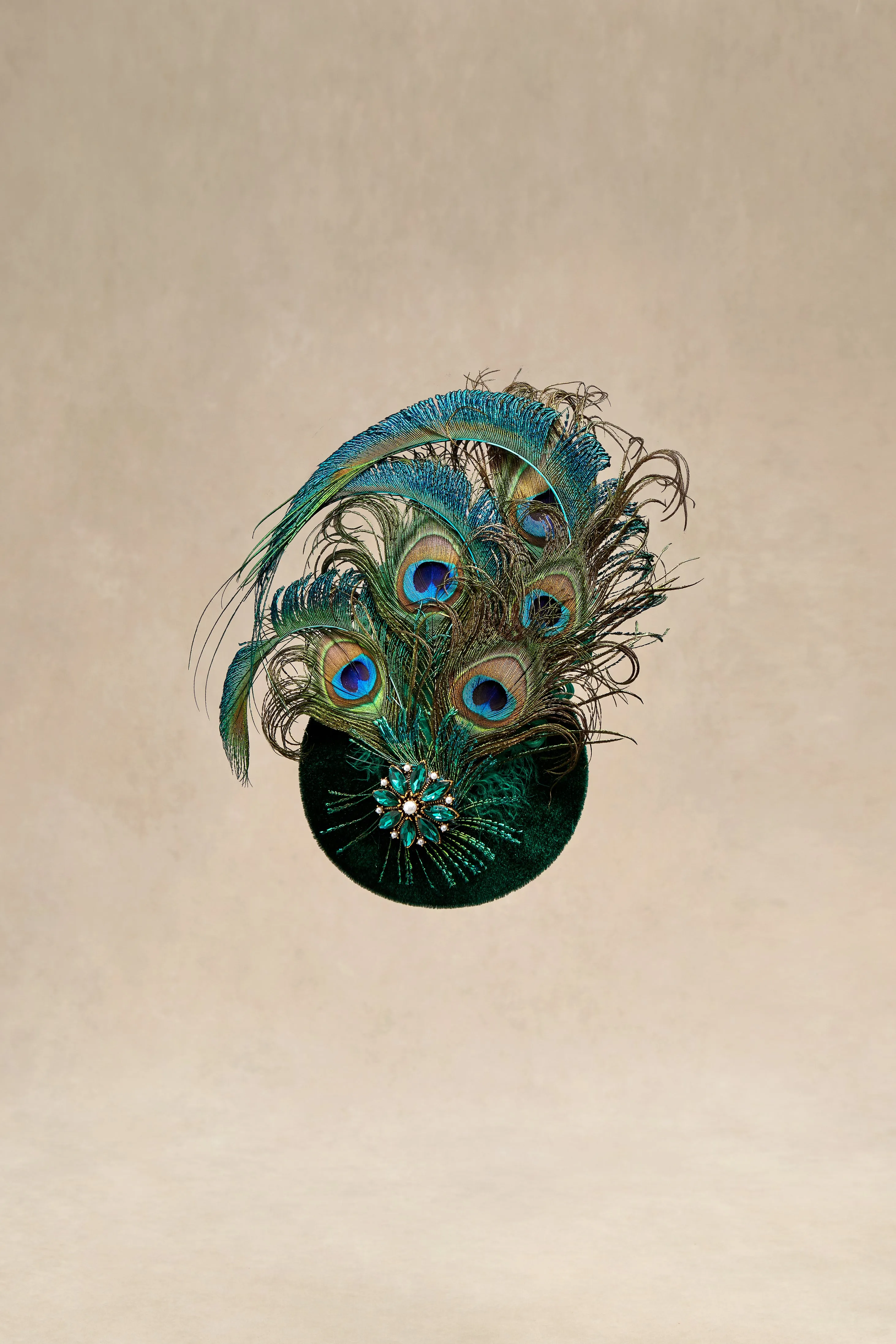 Peacock Feather Flapper Fascinator sold by BABEYOND