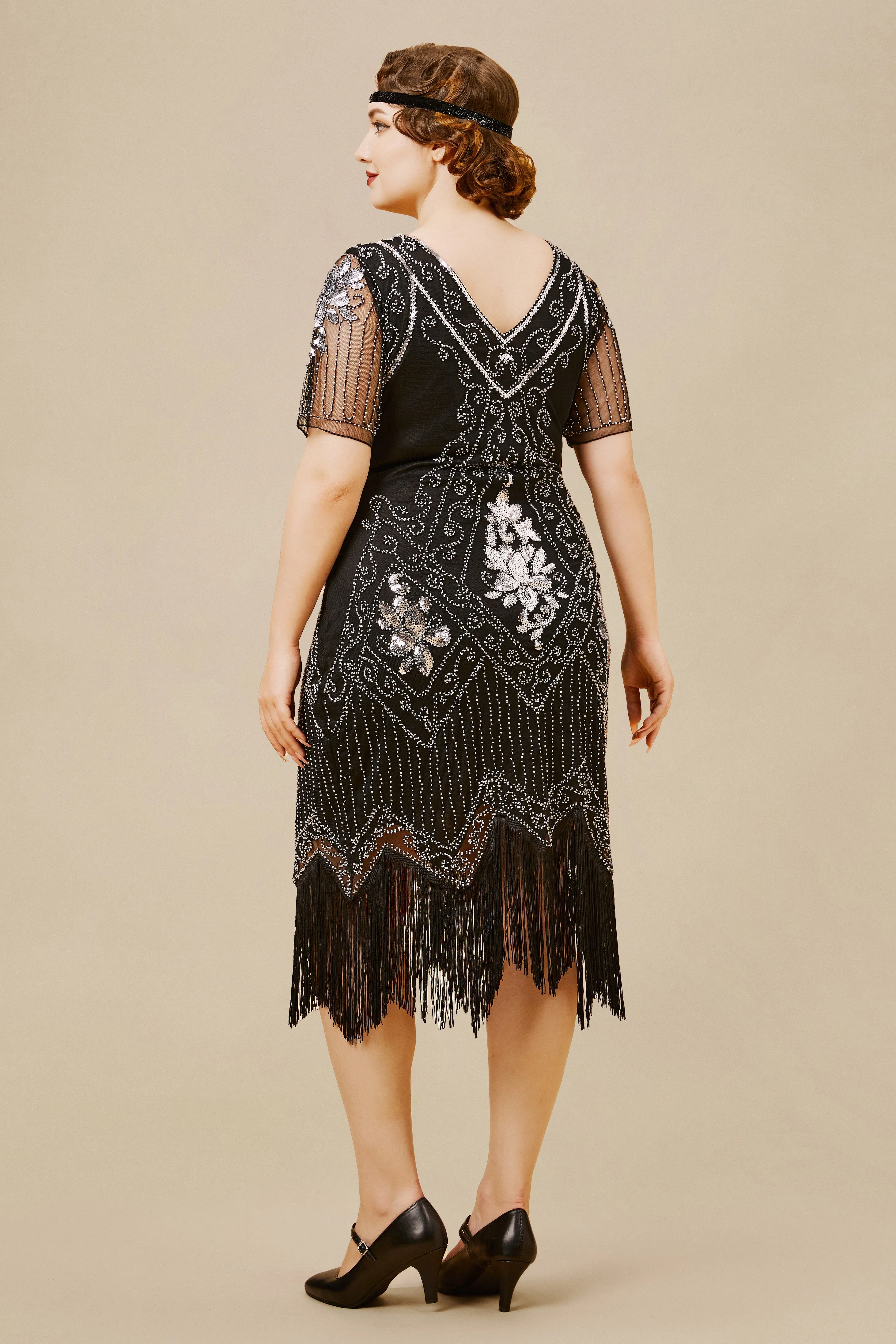 Irregular Fringe Gatsby Plus Dress sold by BABEYOND product image thumbnail 2