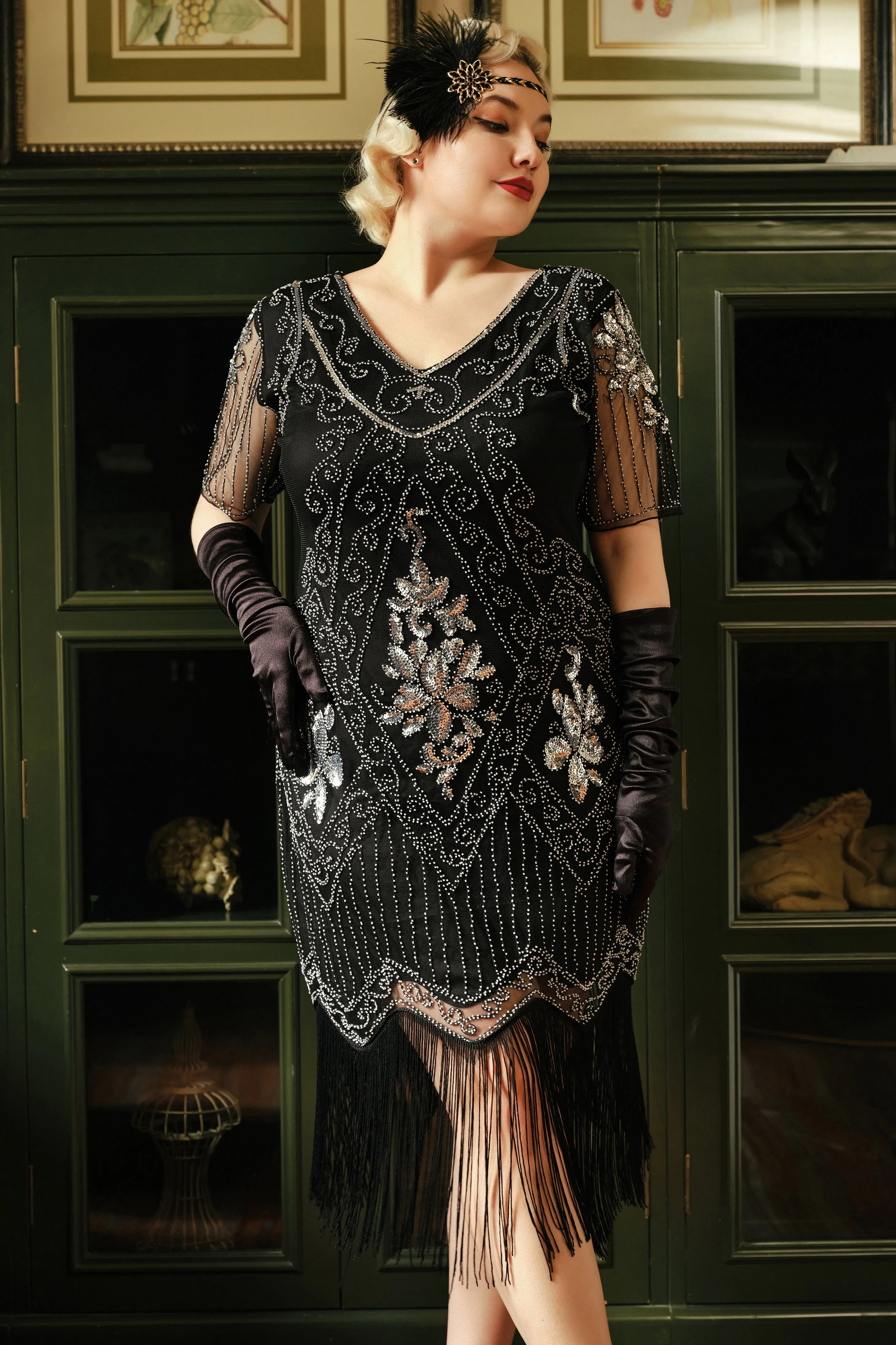Irregular Fringe Gatsby Plus Dress sold by BABEYOND product image thumbnail 4
