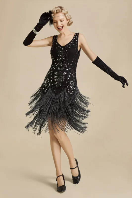 Embroidery Retro Midi Flapper Dress sold by BABEYOND