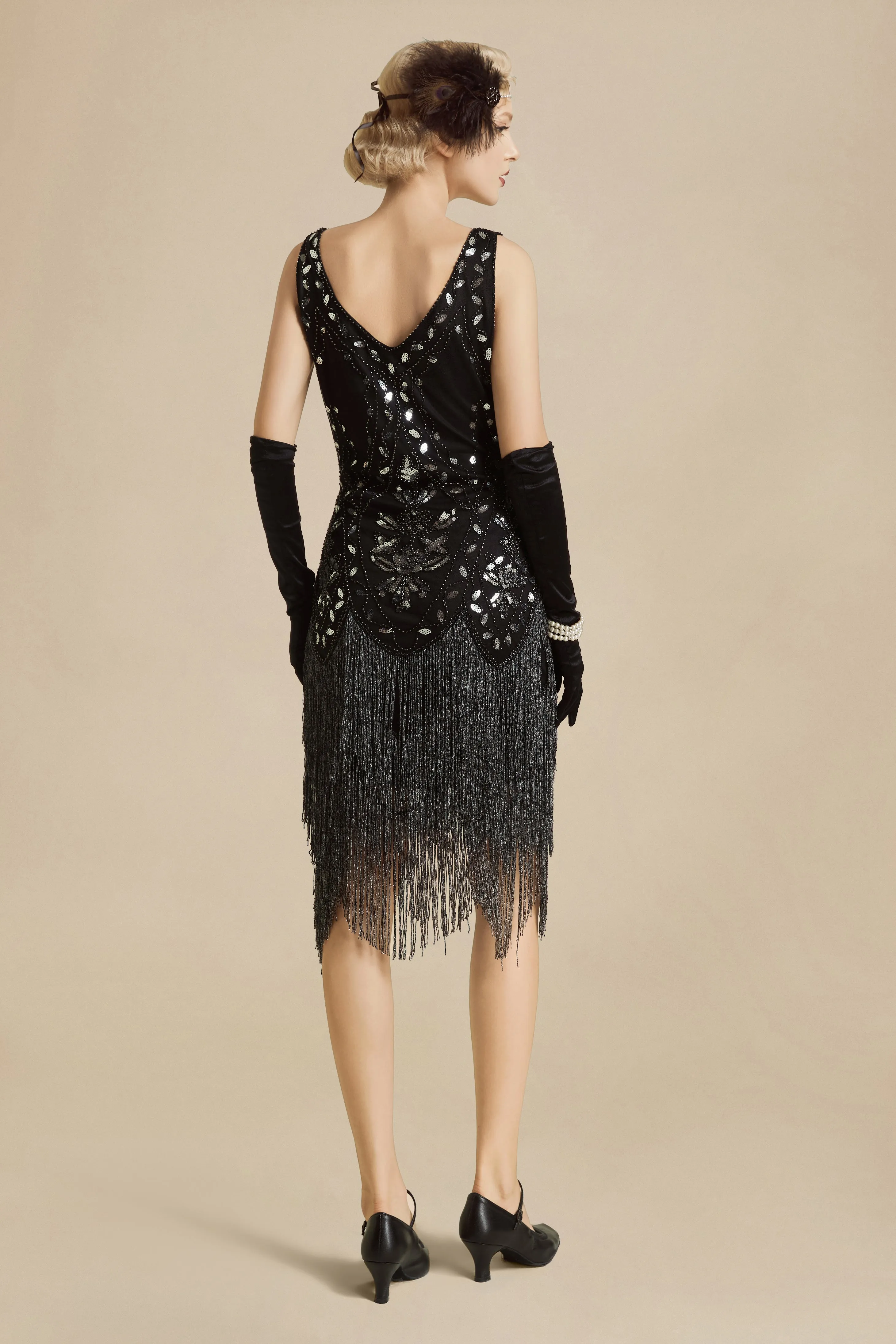 Embroidery Retro Midi Flapper Dress sold by BABEYOND product image thumbnail 2