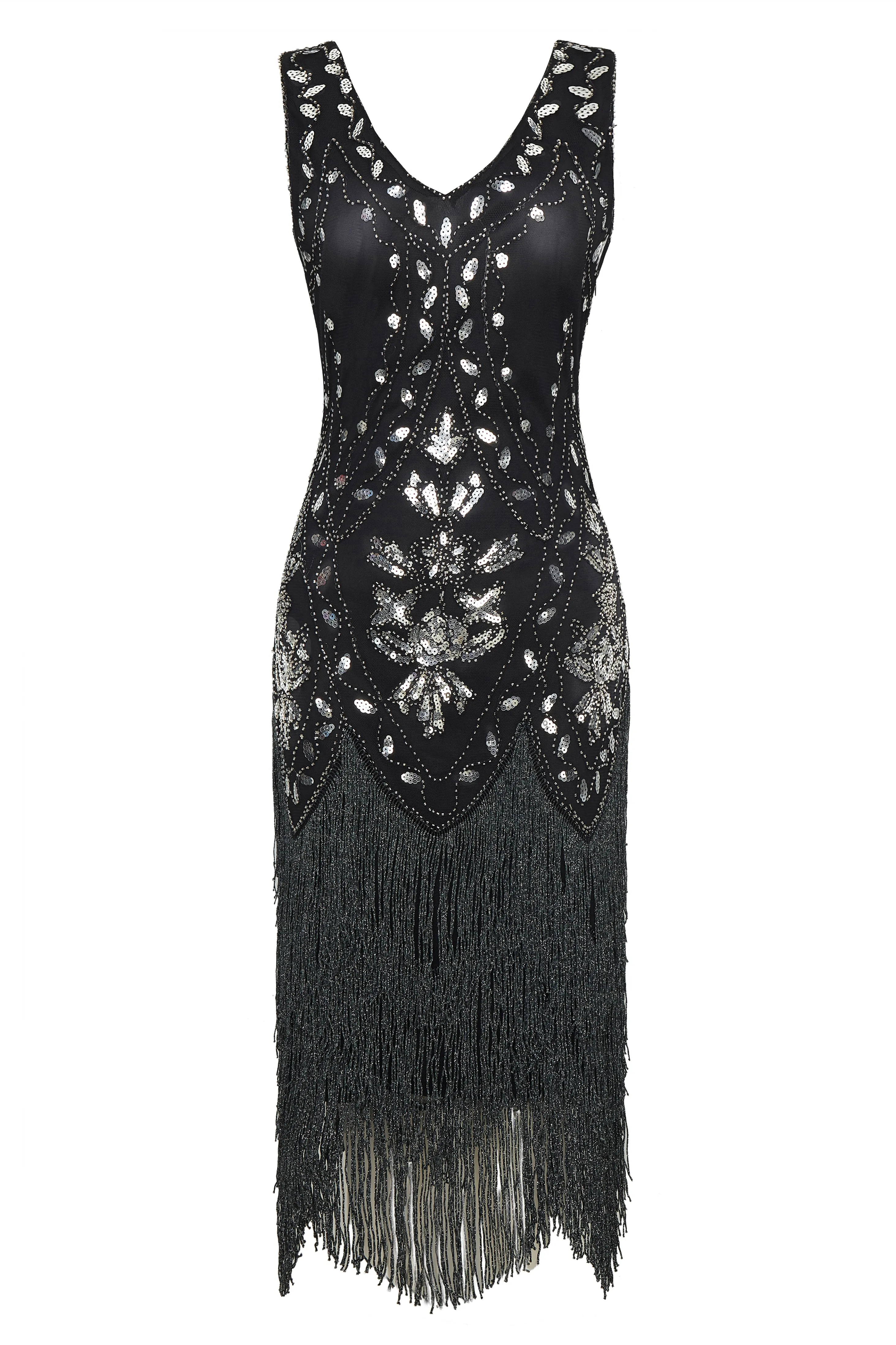 Embroidery Retro Midi Flapper Dress sold by BABEYOND product image thumbnail 4