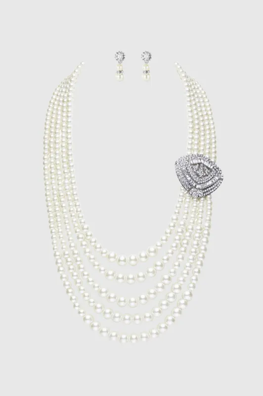 Remarkable Layered Pearl Necklace Set sold by BABEYOND