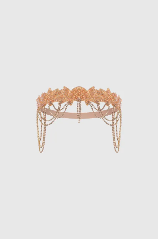 1920s Embellished Rhinestone Chain Headband sold by BABEYOND