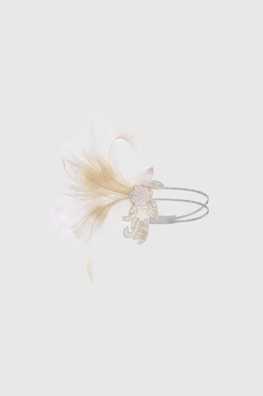 1920s Gorgeous Beaded Feather Hairband sold by BABEYOND