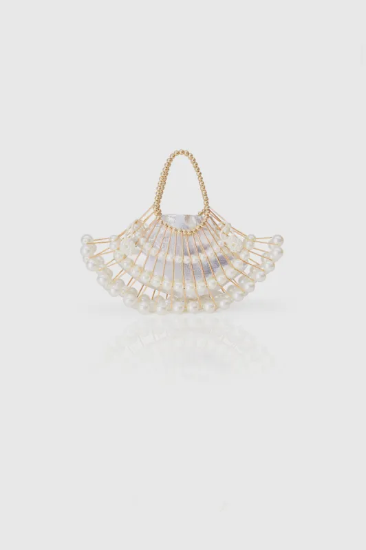 Beaded Pearl Scallop Shape Handbag sold by BABEYOND