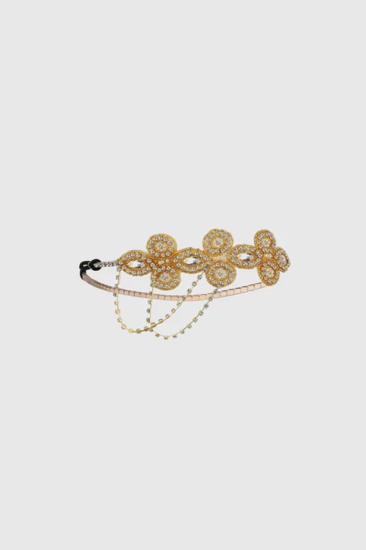1920s Sparkle Rhinestone Chain Floral Circlet sold by BABEYOND