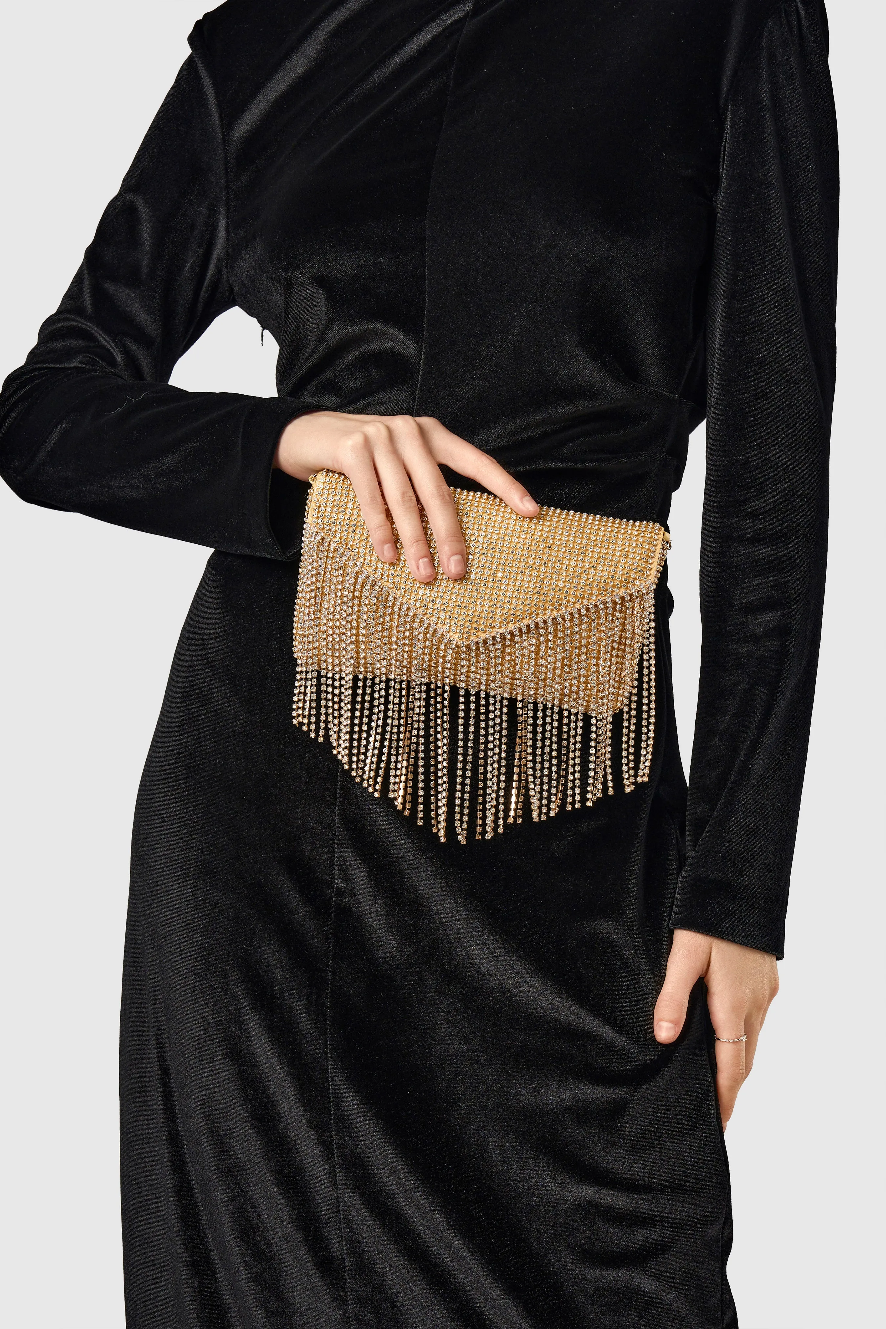 Rhinestone Tassels Clutch Handbag sold by BABEYOND product image thumbnail 5