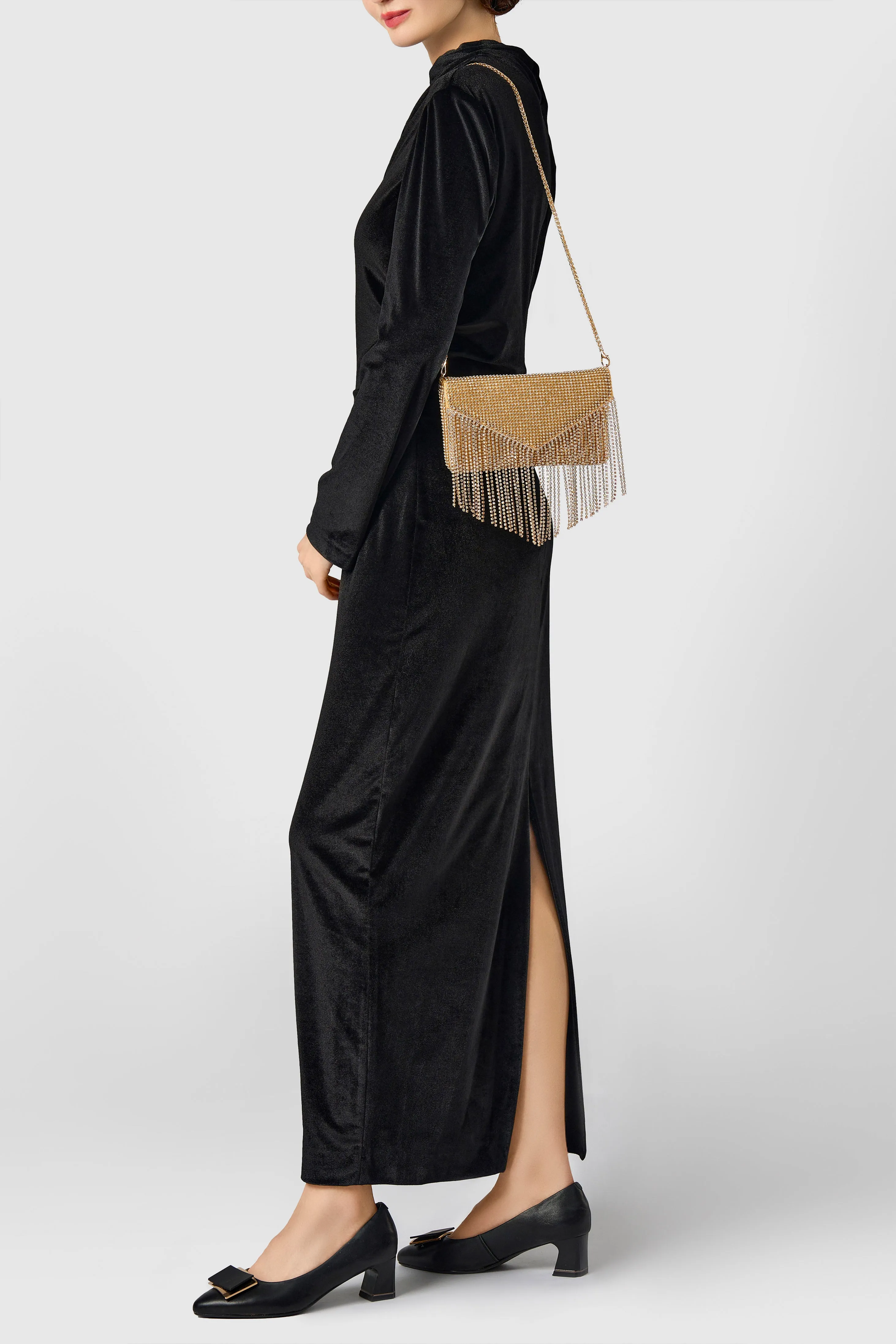 Rhinestone Tassels Clutch Handbag sold by BABEYOND product image thumbnail 4