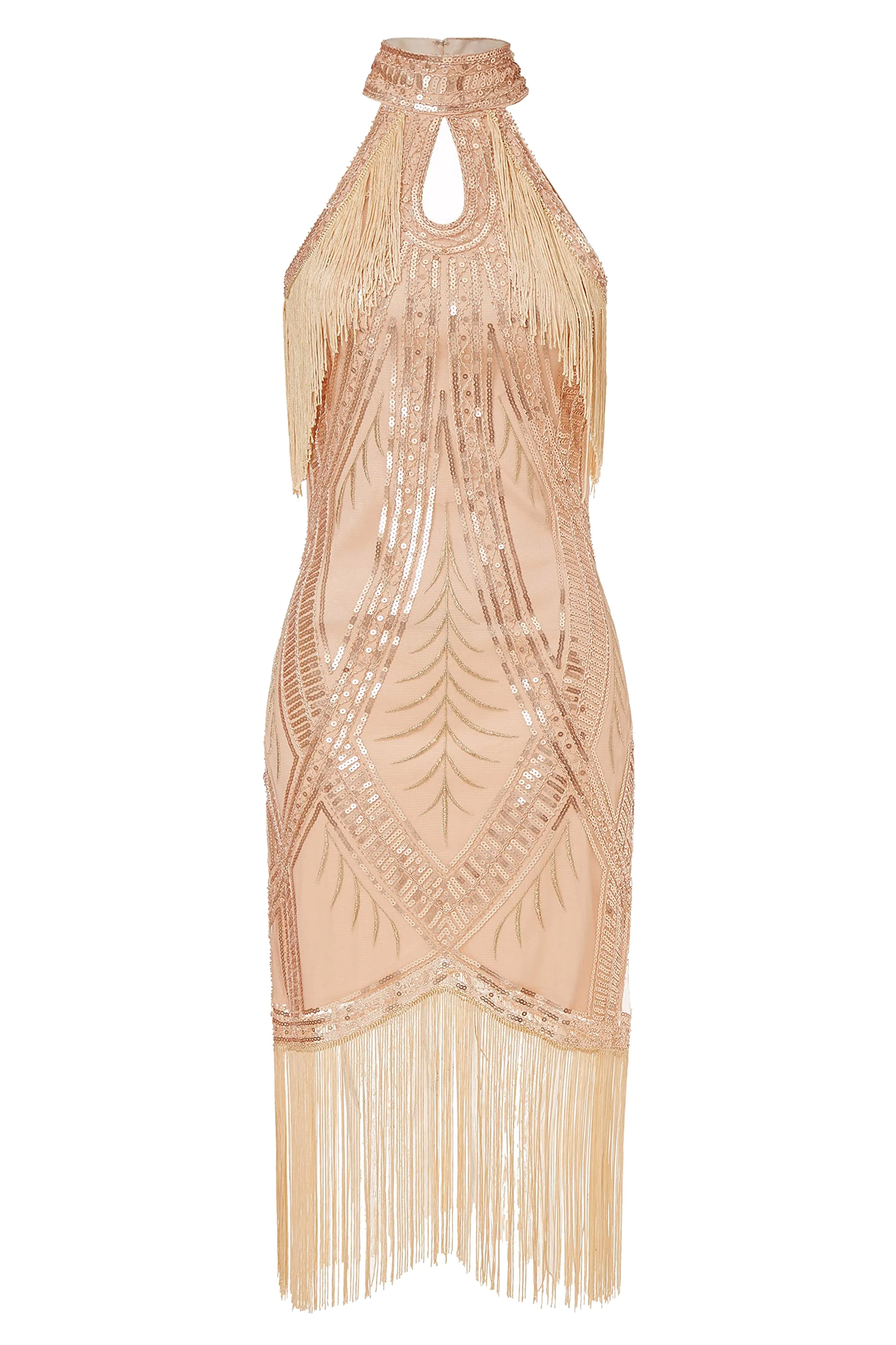 Cutout Crew Neck Fringe Flapper Dress sold by BABEYOND product image thumbnail 5