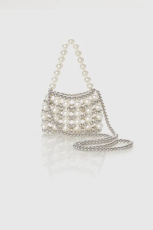 Reticulated Beaded Evening Pearl Purse sold by BABEYOND