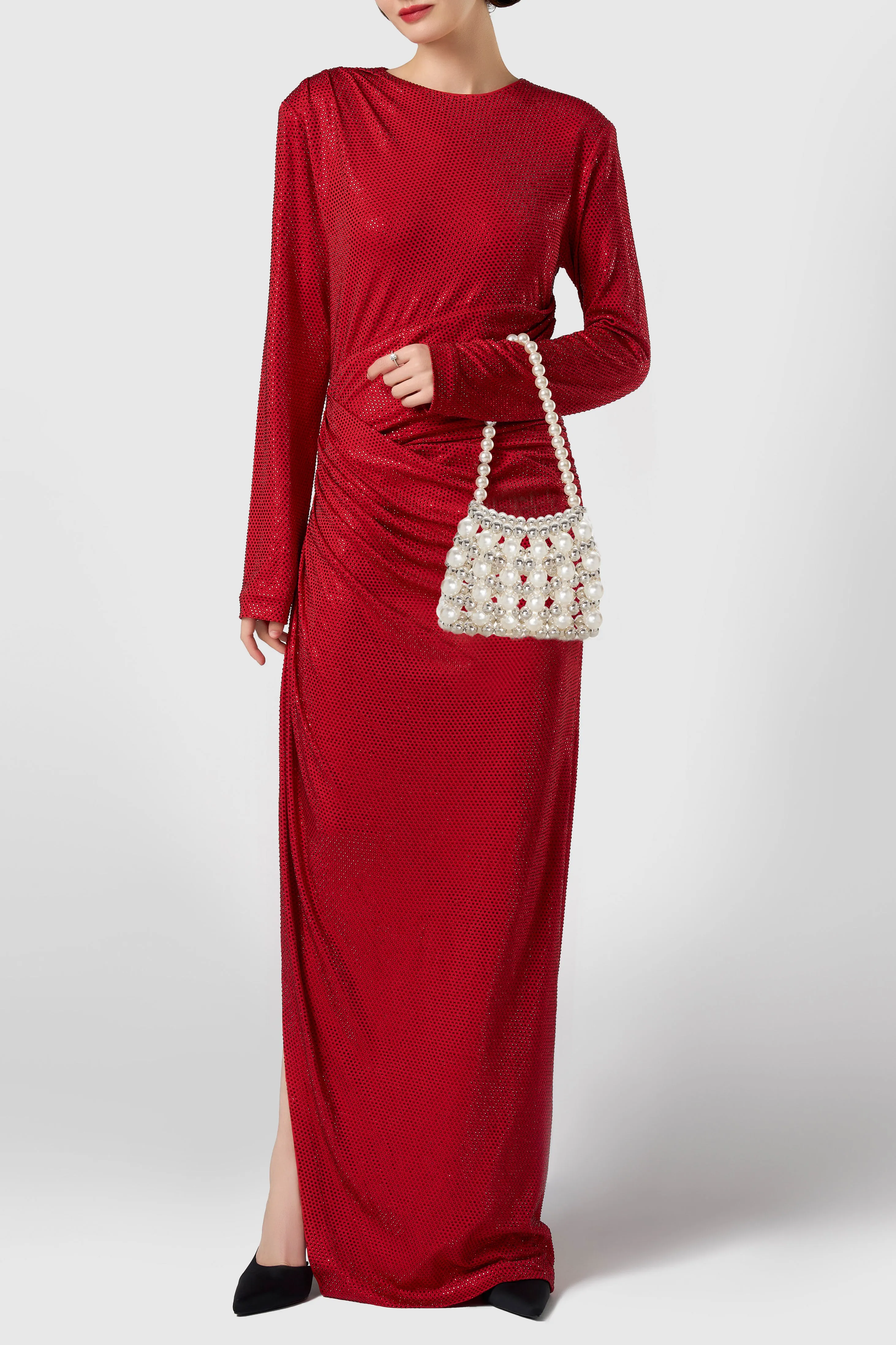 Reticulated Beaded Evening Pearl Purse sold by BABEYOND product image thumbnail 5