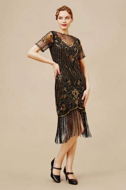 Retro Glorious Paisley Fringe Flapper Dress sold by BABEYOND