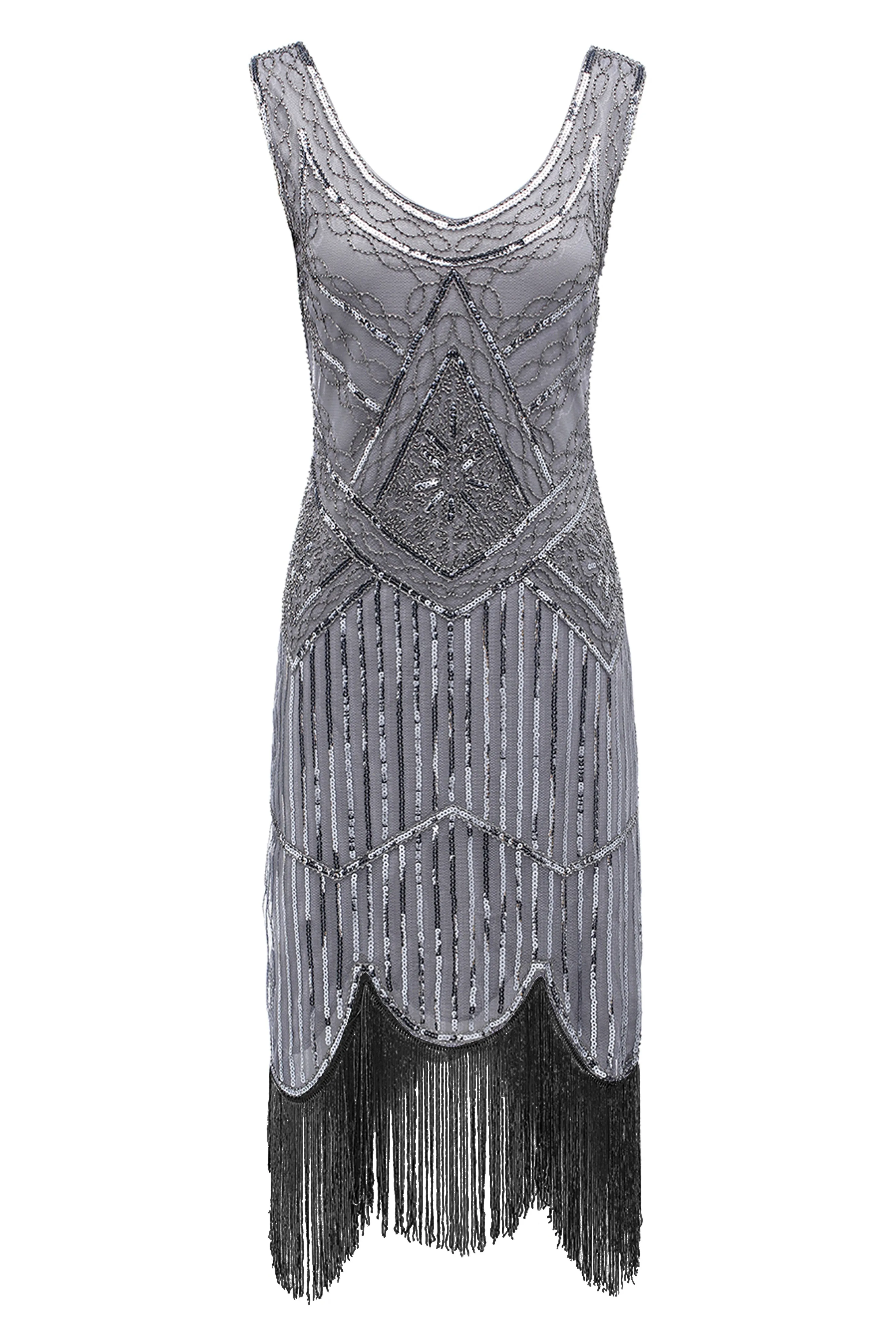 1920s Beaded Sequin Fringe Prom Party Dress sold by BABEYOND product image thumbnail 4