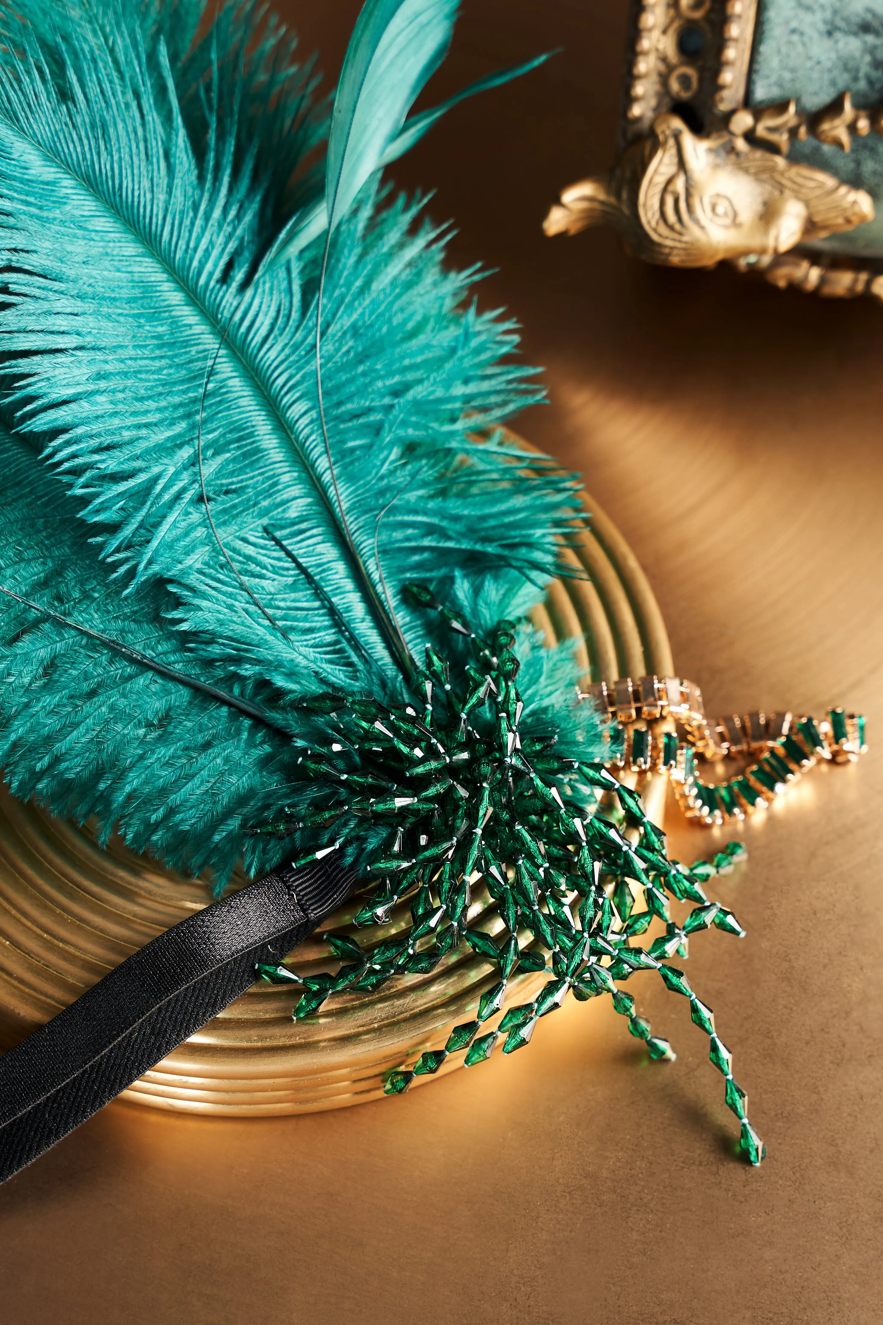 1920s Rhinestone Beaded Tassel Headband sold by BABEYOND product image thumbnail 2