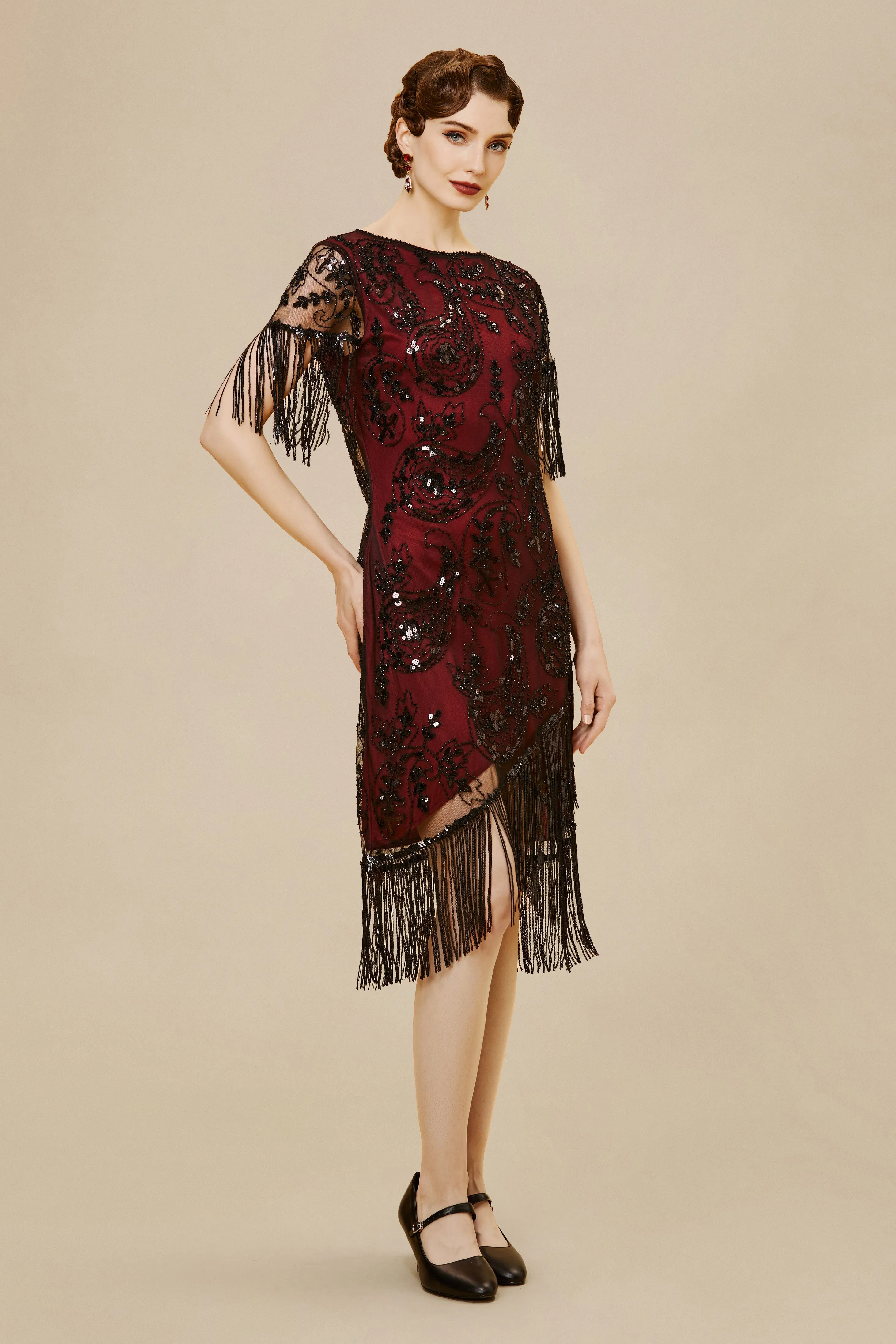 Embellished Sequin Fringe Art Deco Dress sold by BABEYOND product image thumbnail 3