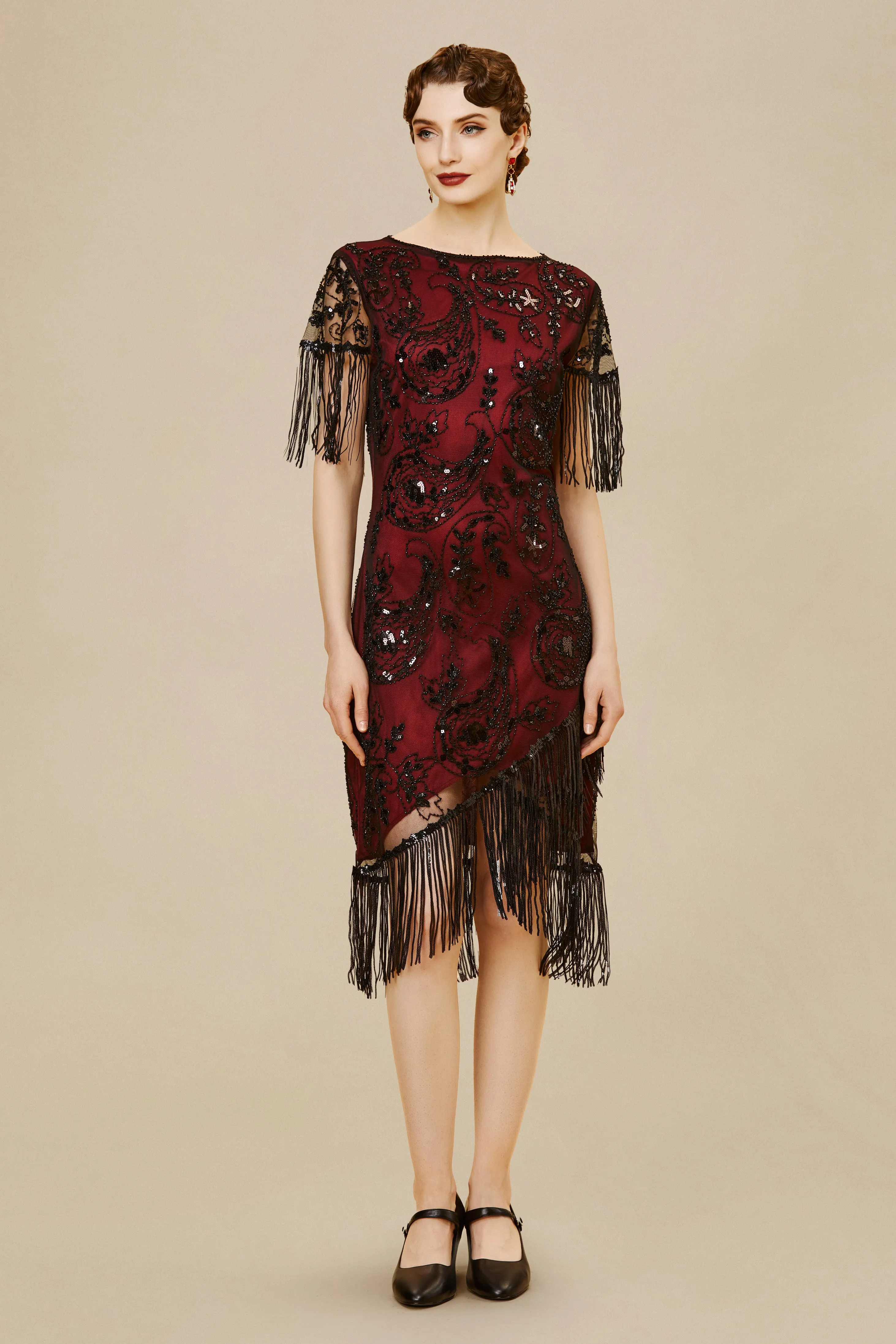 Embellished Sequin Fringe Art Deco Dress sold by BABEYOND