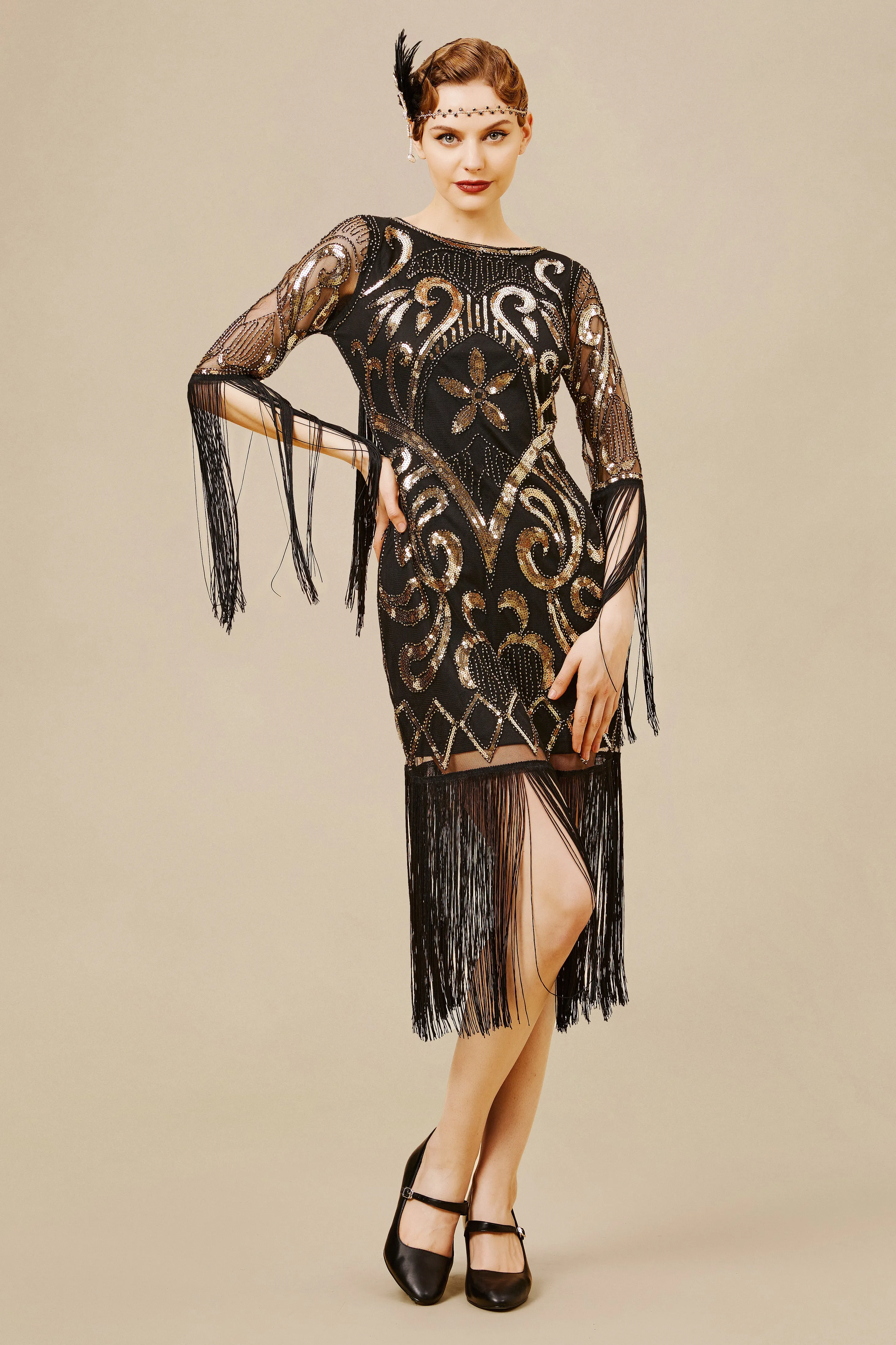 Paisley Cut-out Backless Fringe Dress sold by BABEYOND