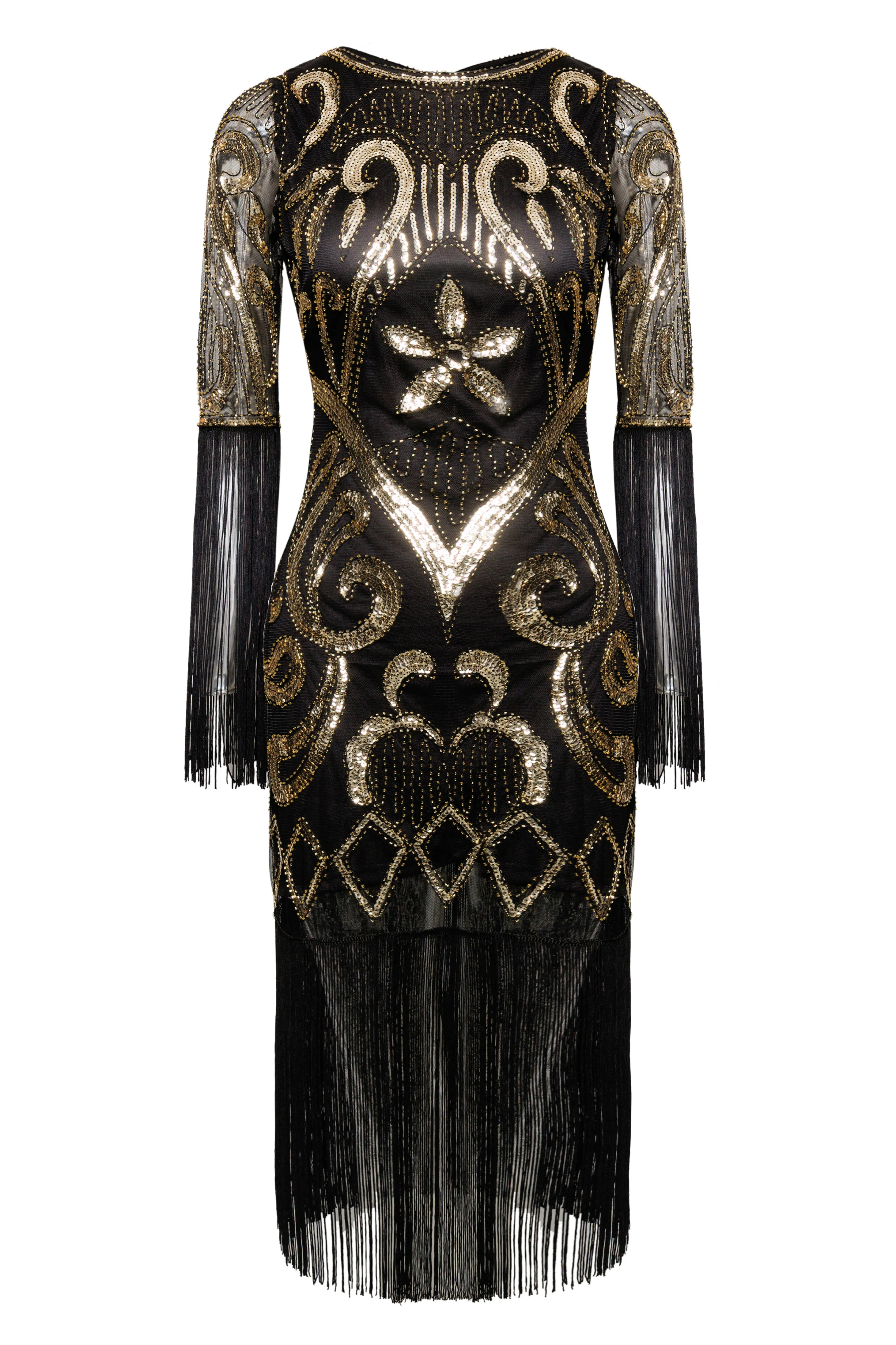 Paisley Cut-out Backless Fringe Dress sold by BABEYOND product image thumbnail 4