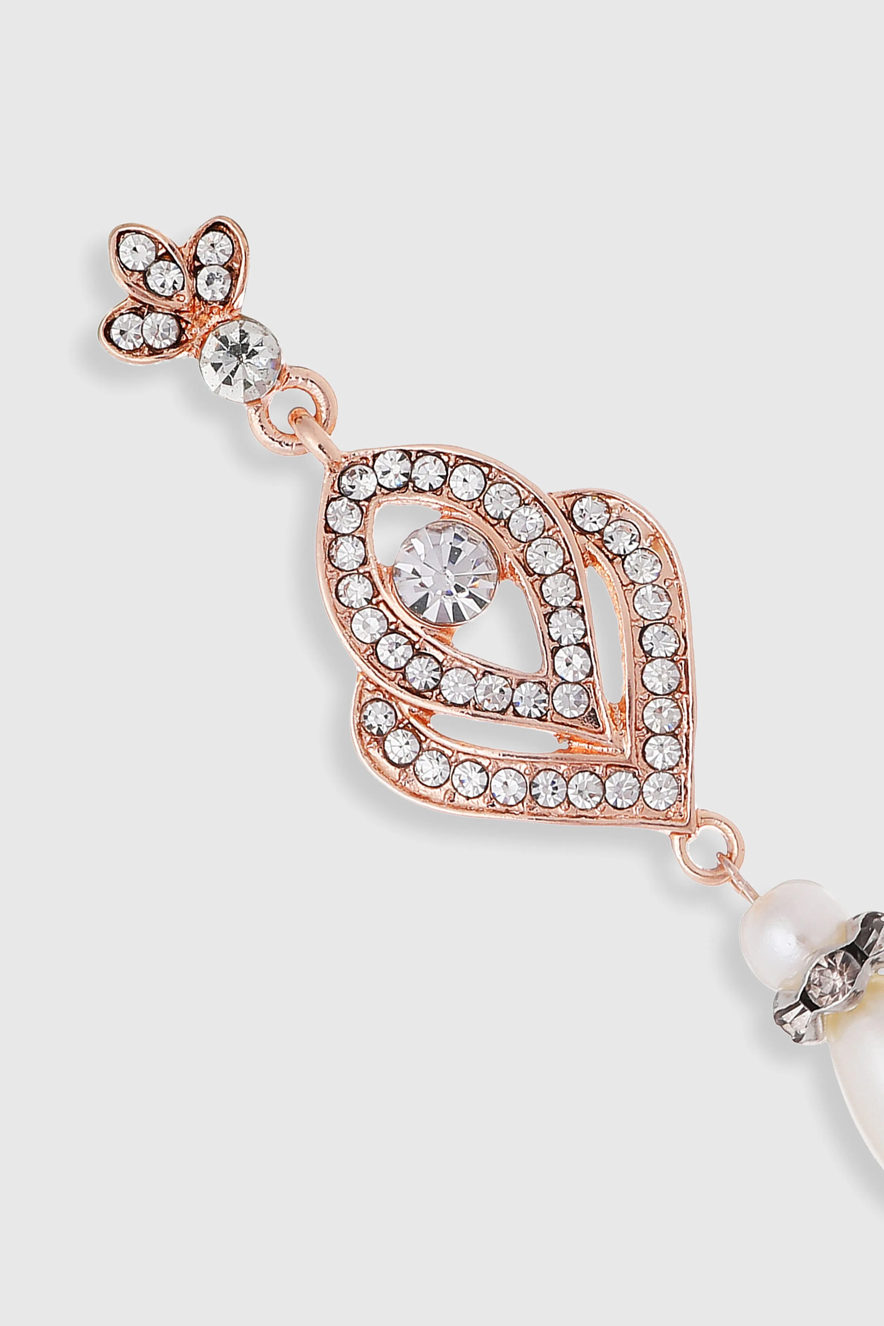 1920s Art Deco Crystal Pearl Drop Earrings sold by BABEYOND product image thumbnail 3