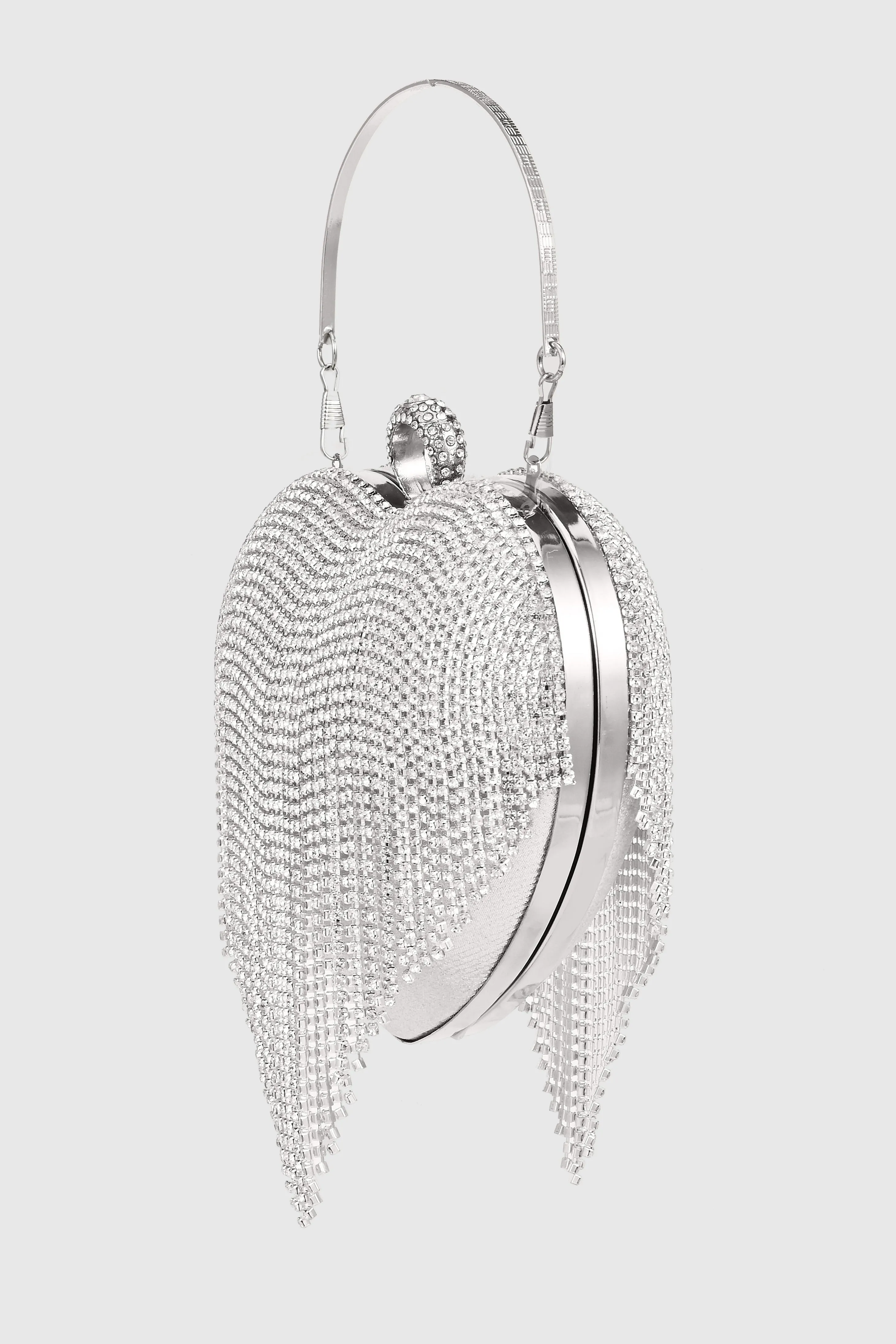 1920s Heart Shape Rhinestone Tassel Bag sold by BABEYOND product image thumbnail 2