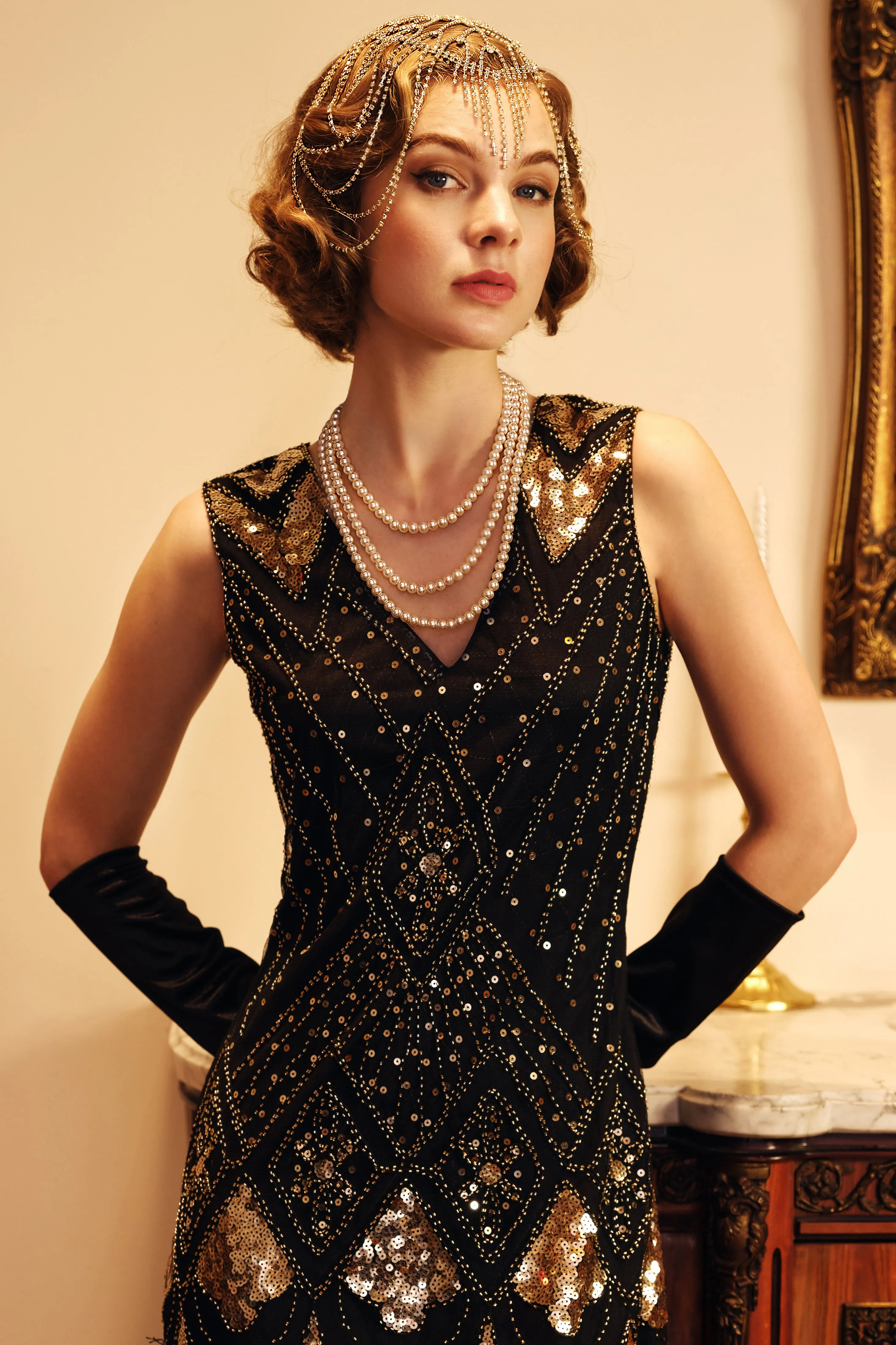 1920s Pure Double Strand Long Necklace sold by BABEYOND product image thumbnail 3