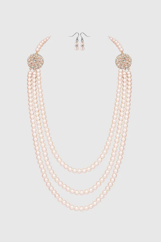 Shiny Multilayer Pearl Necklace Set sold by BABEYOND