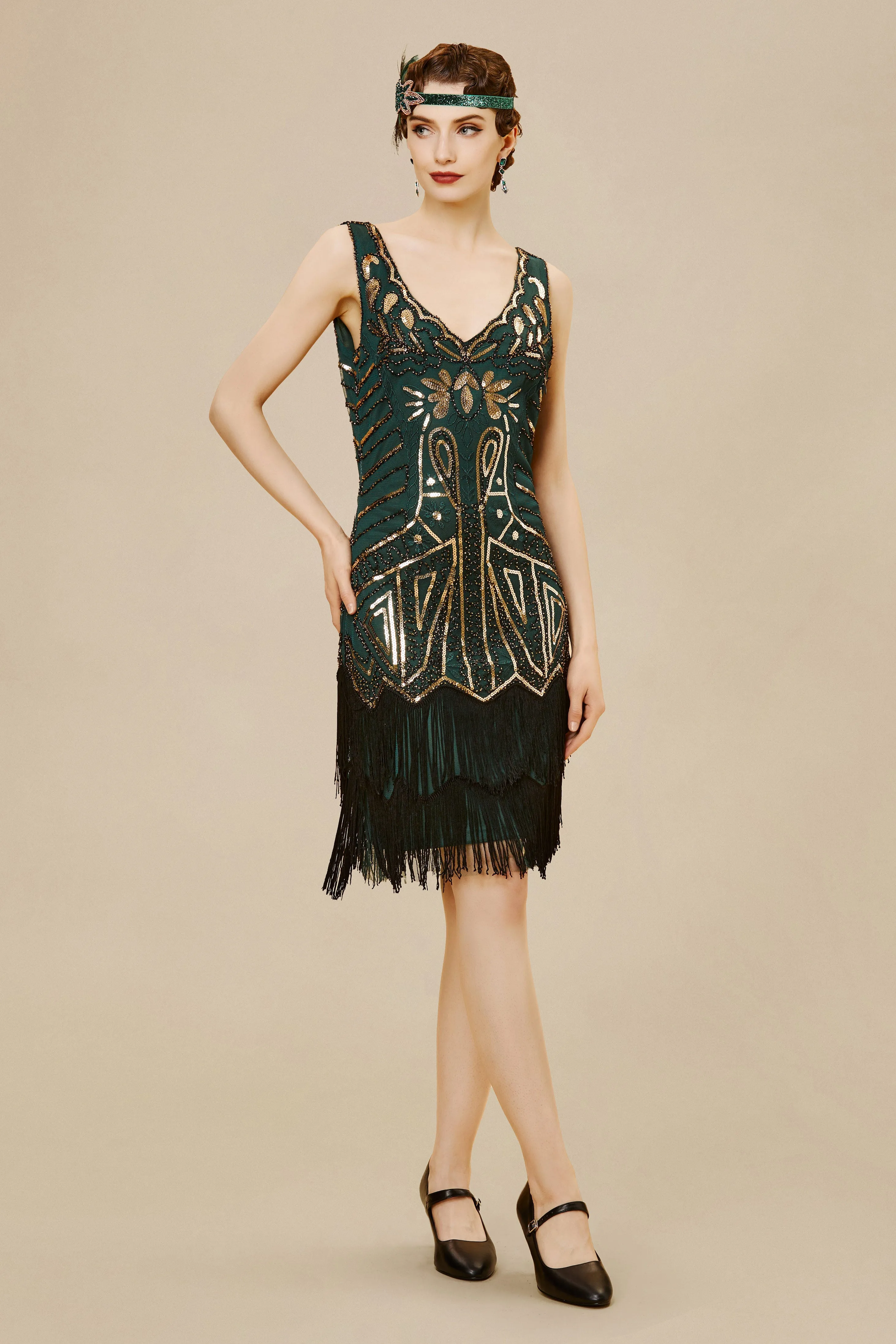 Retro Paisley Art Deco Flapper Dress sold by BABEYOND