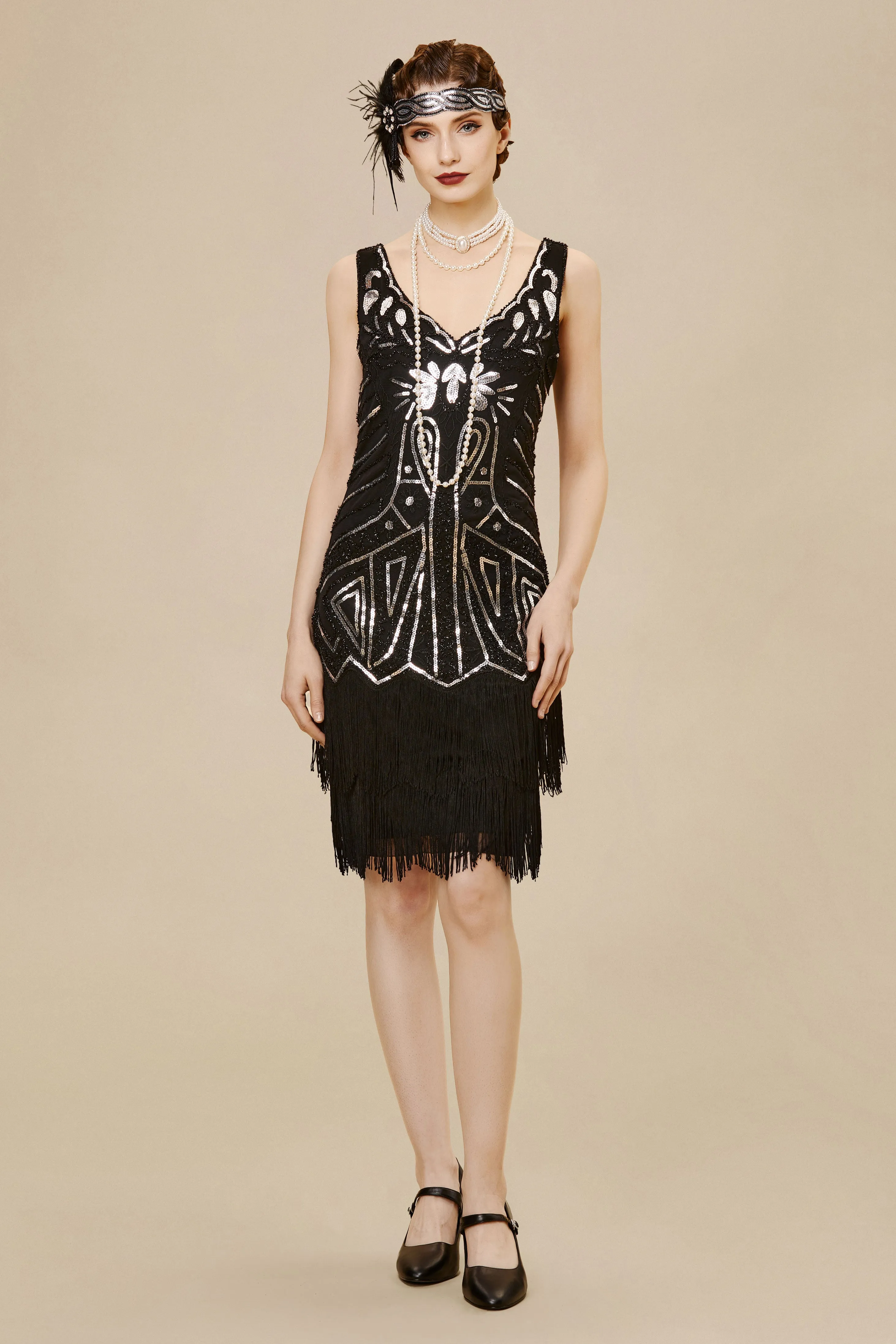 Retro Paisley Art Deco Flapper Dress sold by BABEYOND product image thumbnail 5