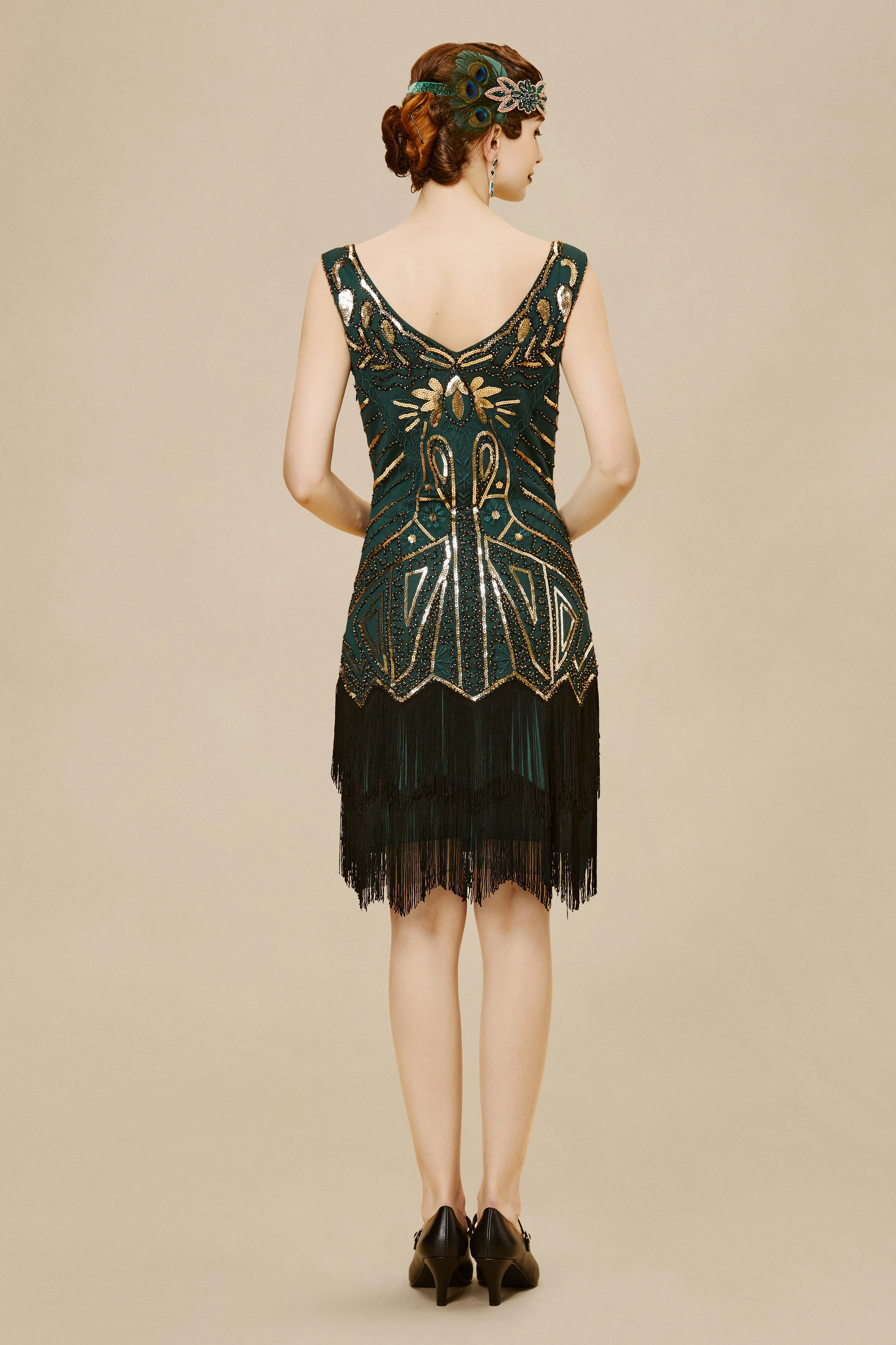 Retro Paisley Art Deco Flapper Dress sold by BABEYOND product image thumbnail 2