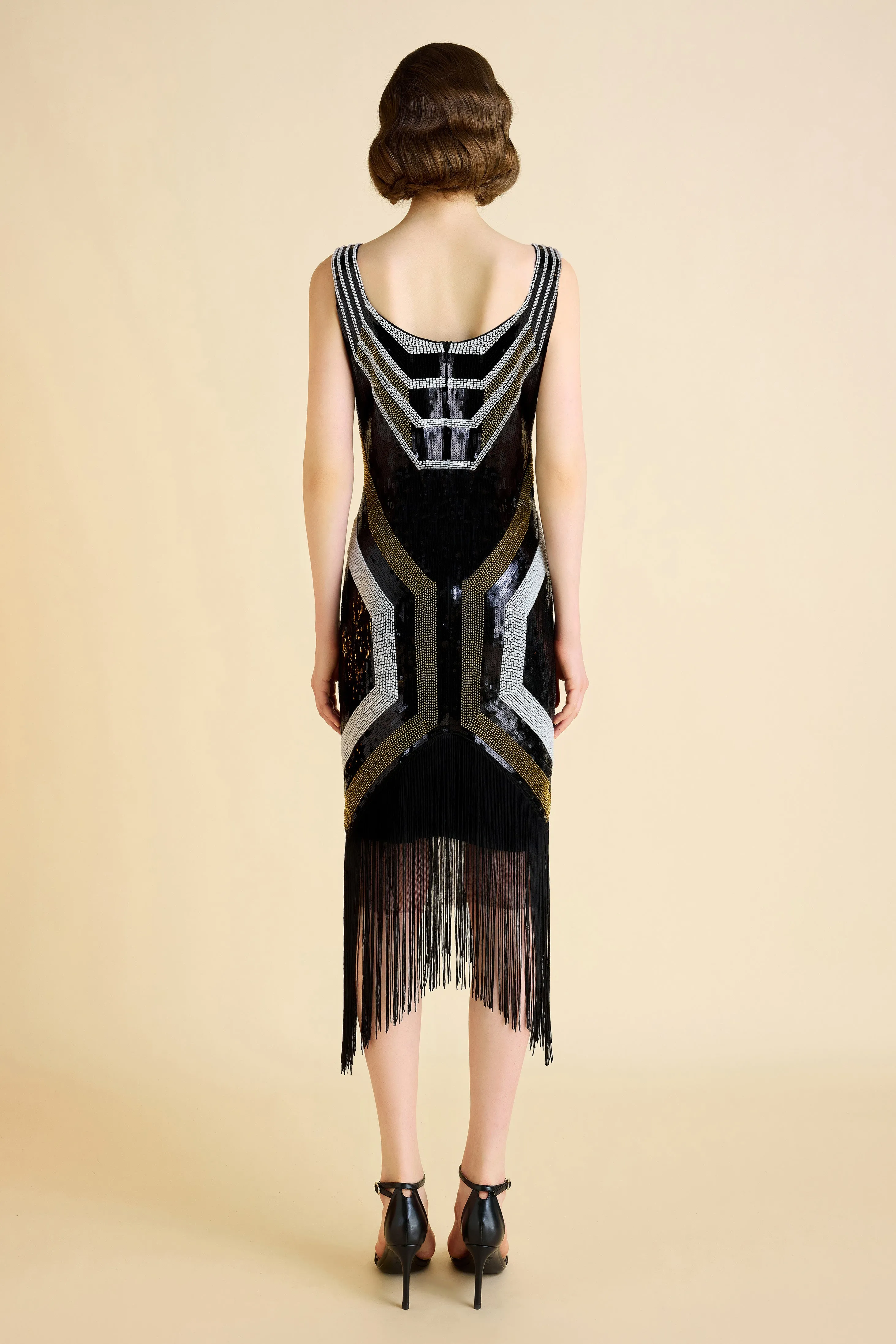 Art Deco Geometric Sequin Beaded Flapper Dress sold by BABEYOND product image thumbnail 2
