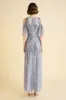 Glamorous Cold-Shoulder Beaded Evening Gown sold by BABEYOND