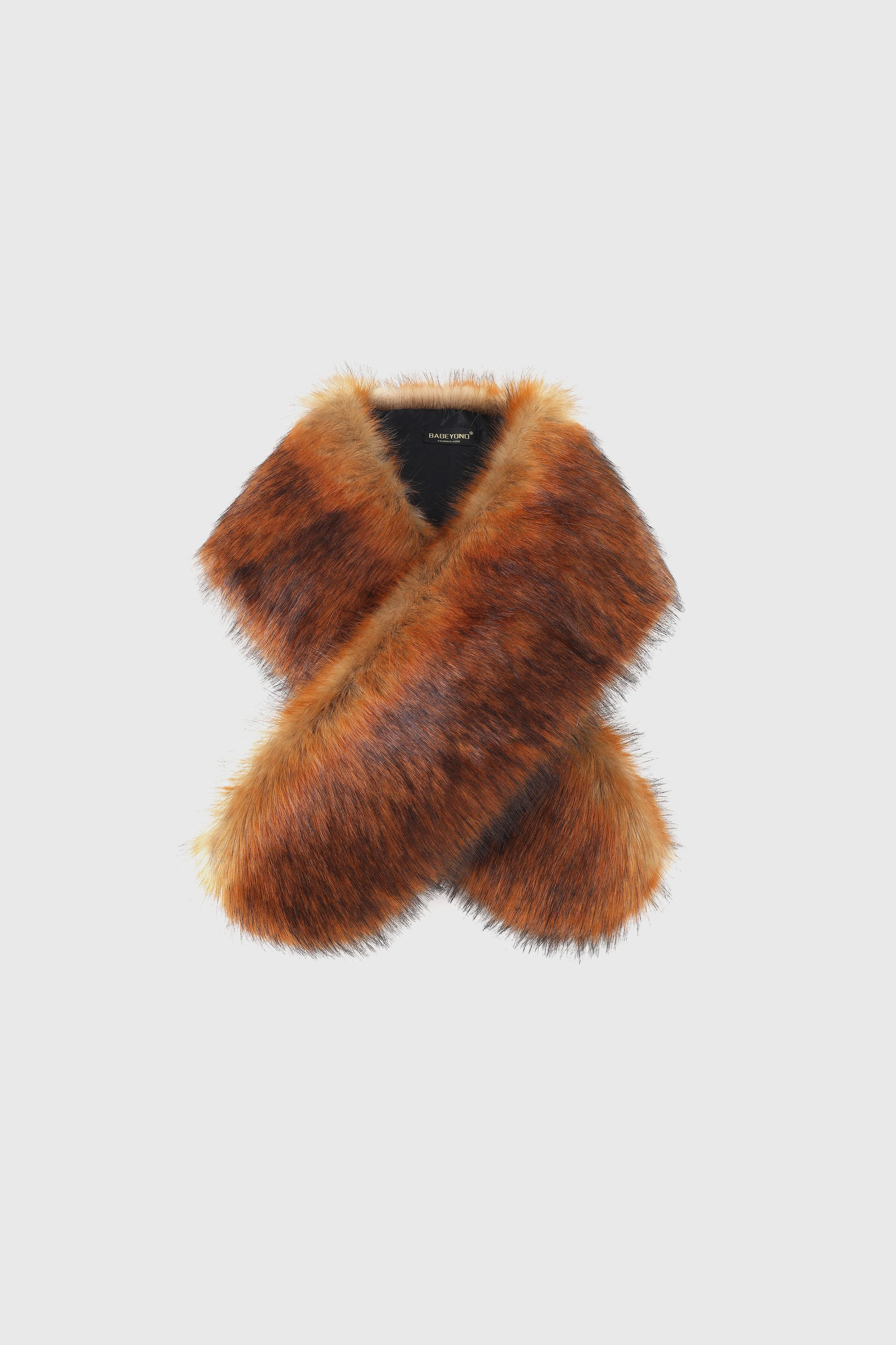 Elegant Faux Fur Shoulder Collar Scarf sold by BABEYOND product image thumbnail 3