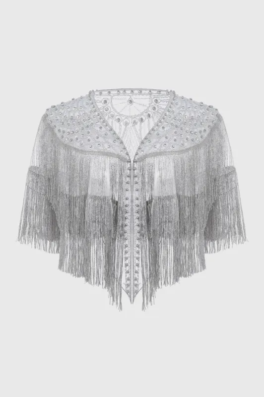 Shimmering Pearls Rhinestones Shawl sold by BABEYOND