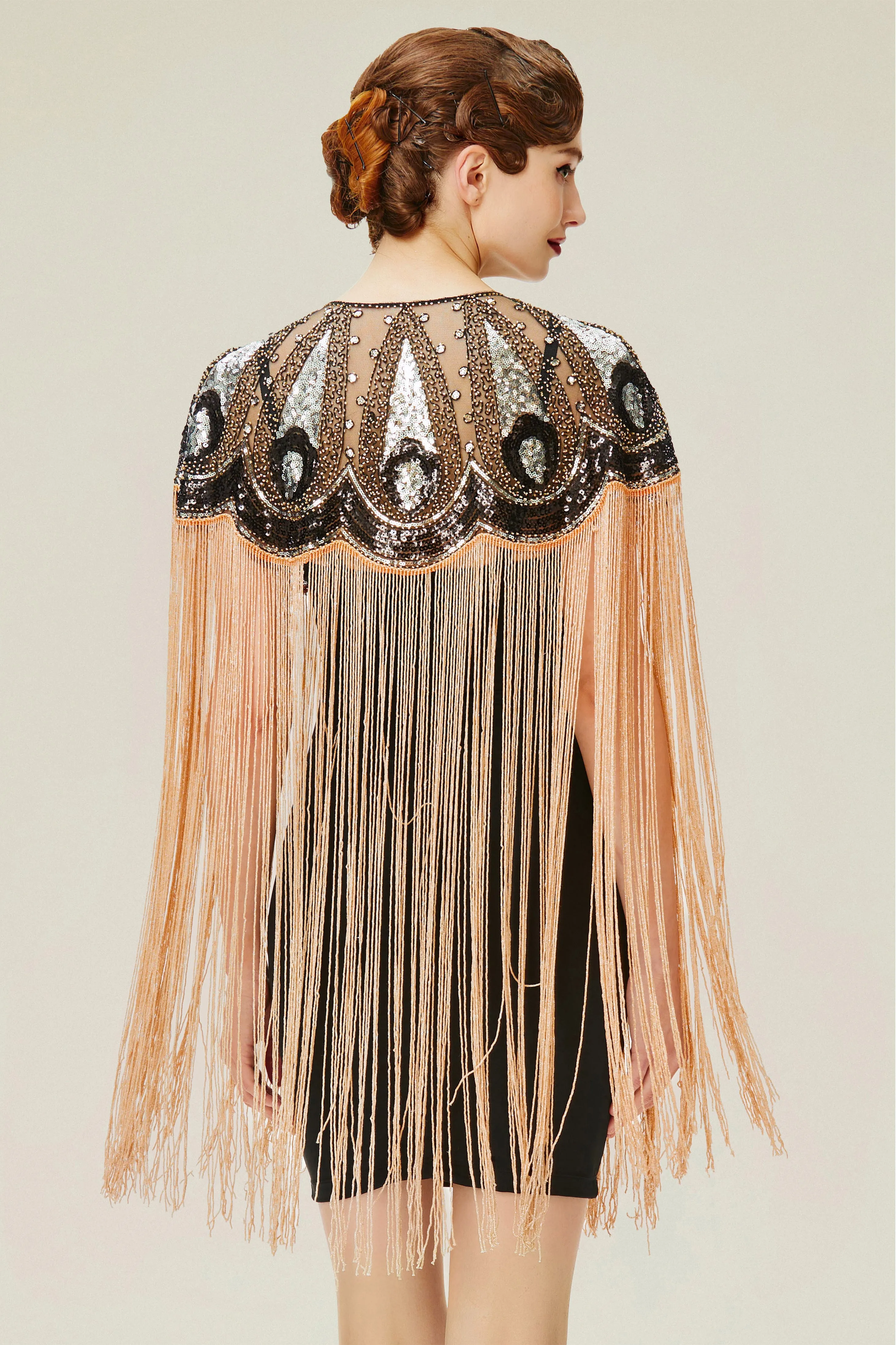 Eye-catching Sequin Fringe Flapper Shawl sold by BABEYOND product image thumbnail 4