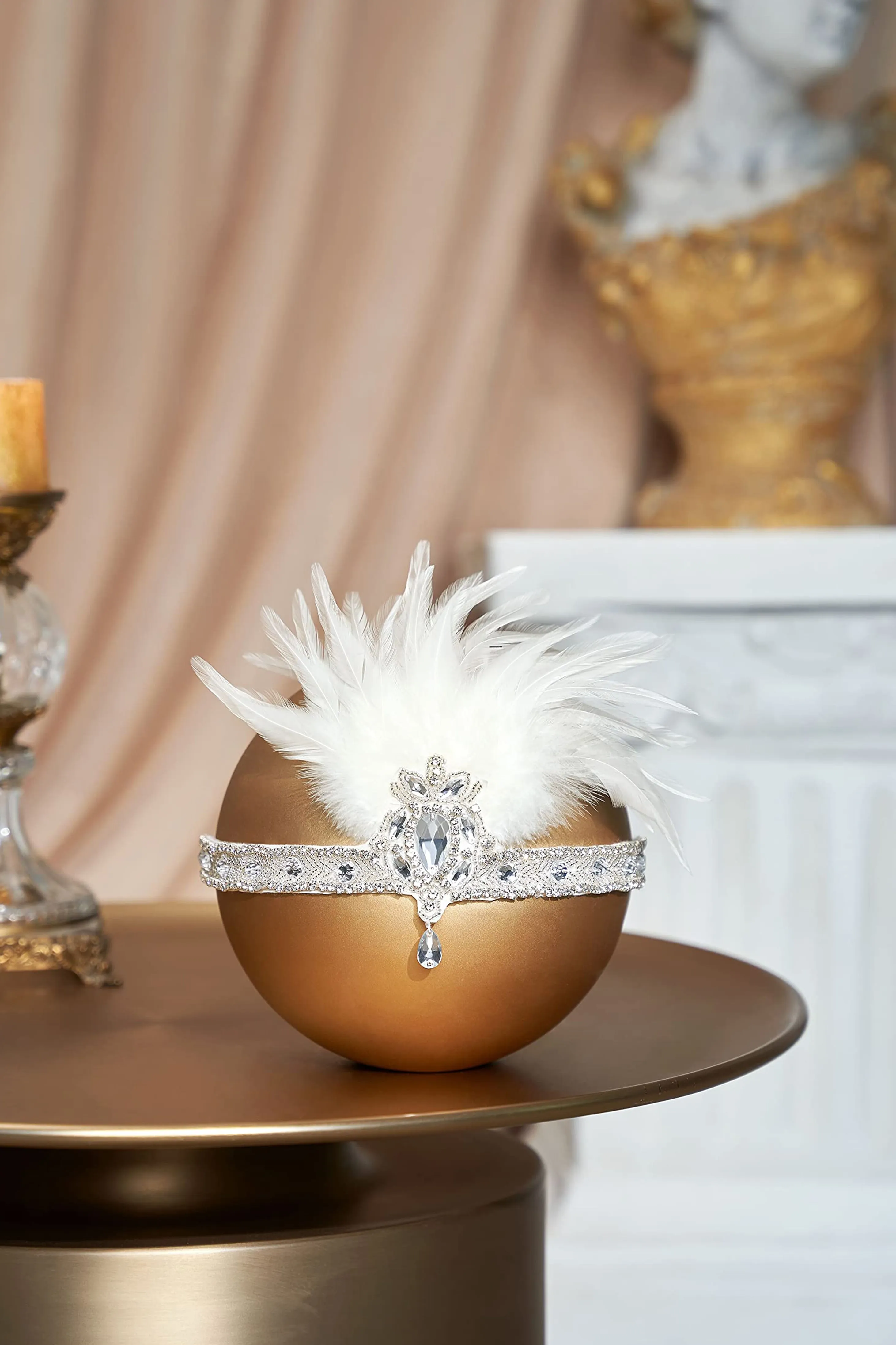 Luxurious Beaded Feather Headband sold by BABEYOND product image thumbnail 3