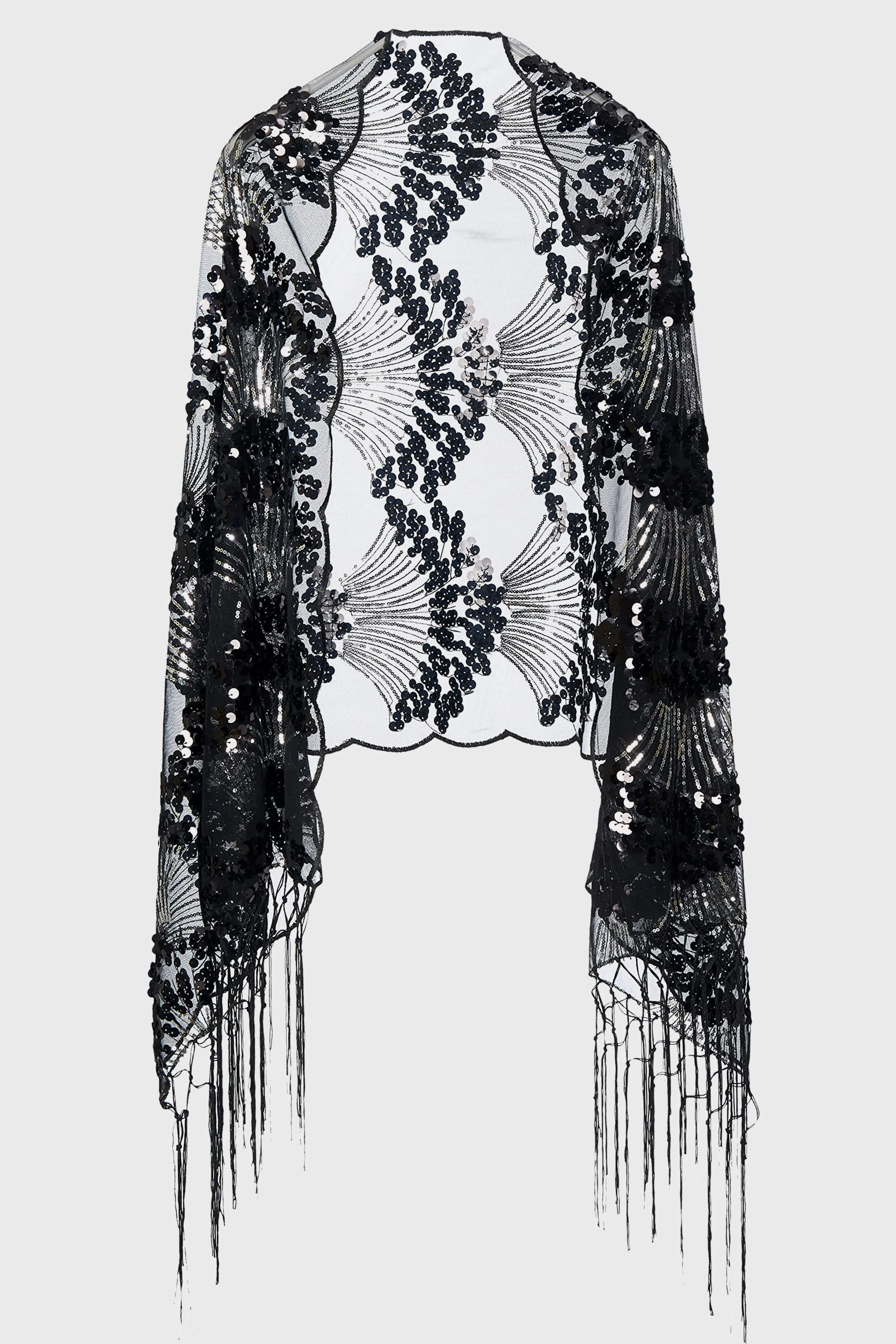 Sequined Shell Embroidery Evening Shawl sold by BABEYOND product image thumbnail 4