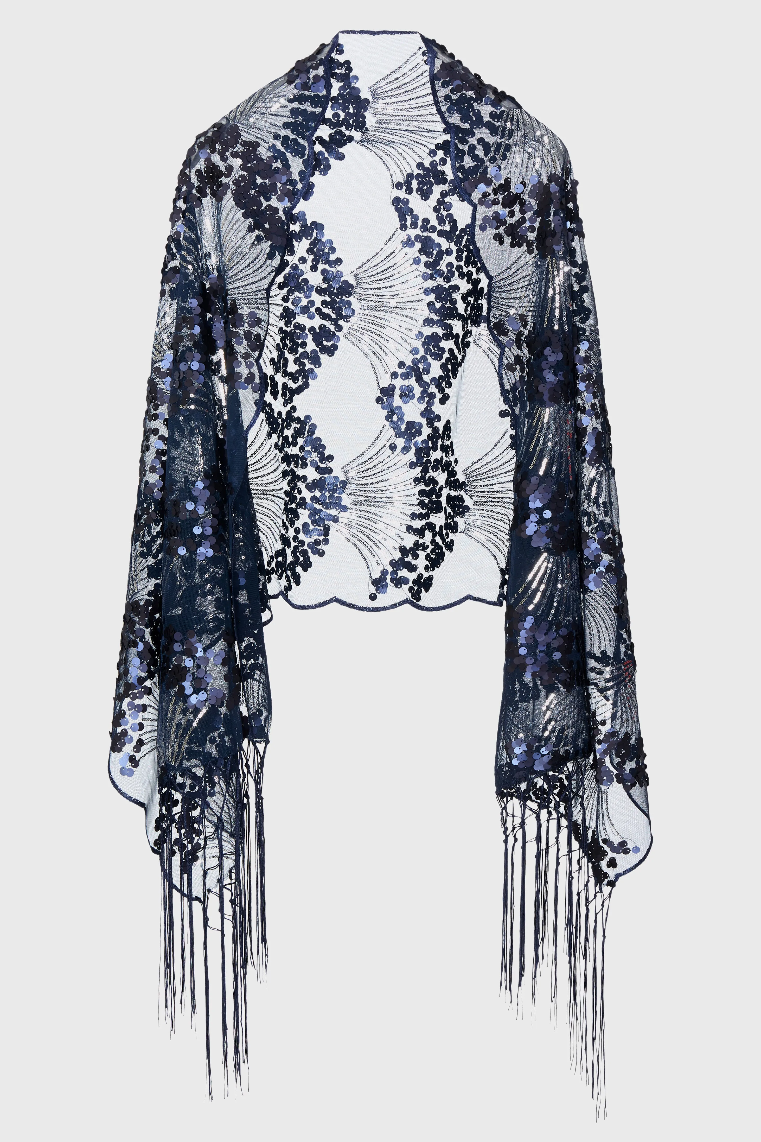 Sequined Shell Embroidery Evening Shawl sold by BABEYOND product image thumbnail 2