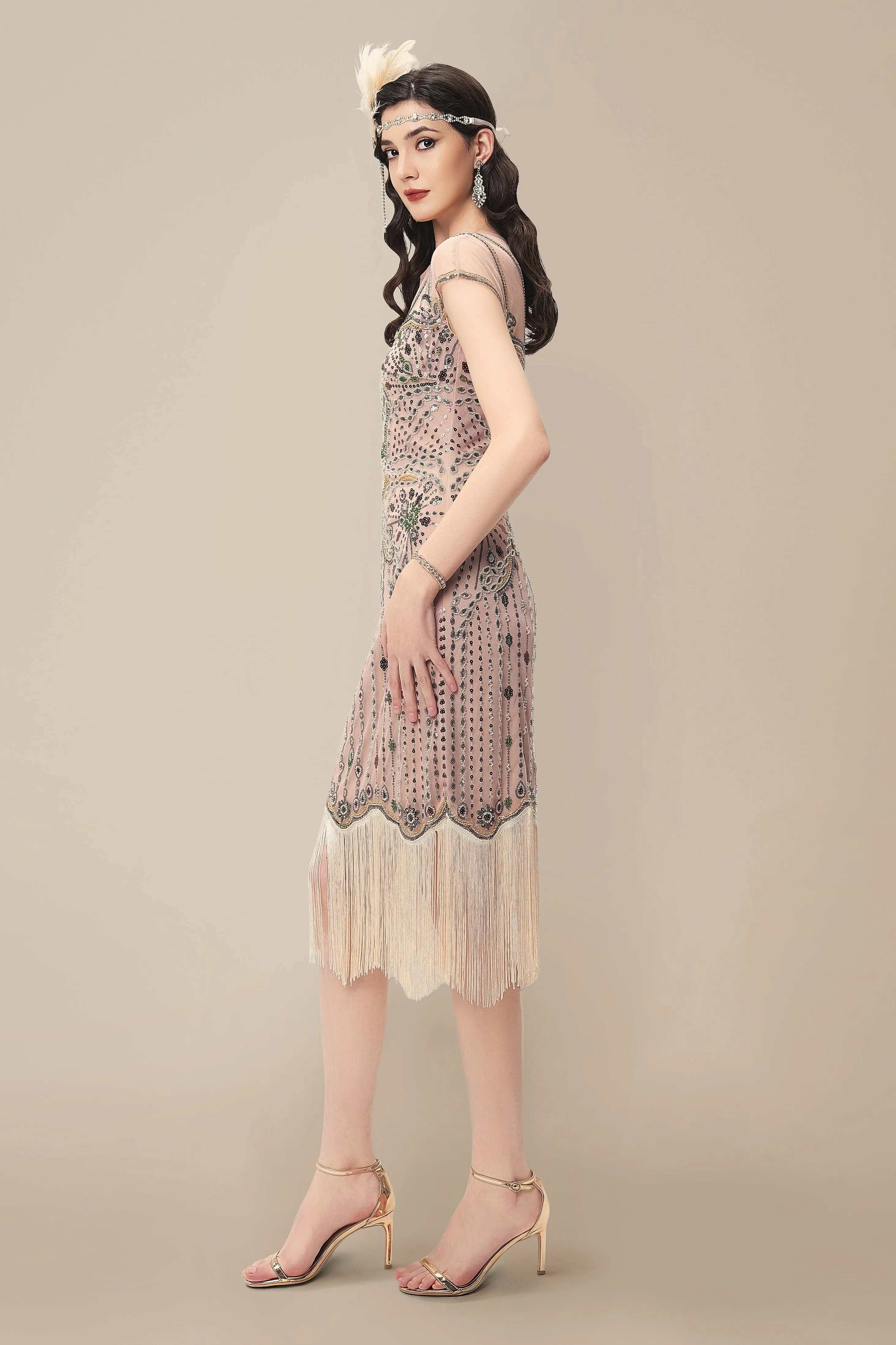 Multicolor Beading Fringe Flapper Dress sold by BABEYOND product image thumbnail 3