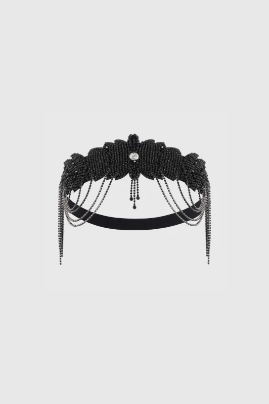 Vintage Rhinestone Chain Headband sold by BABEYOND
