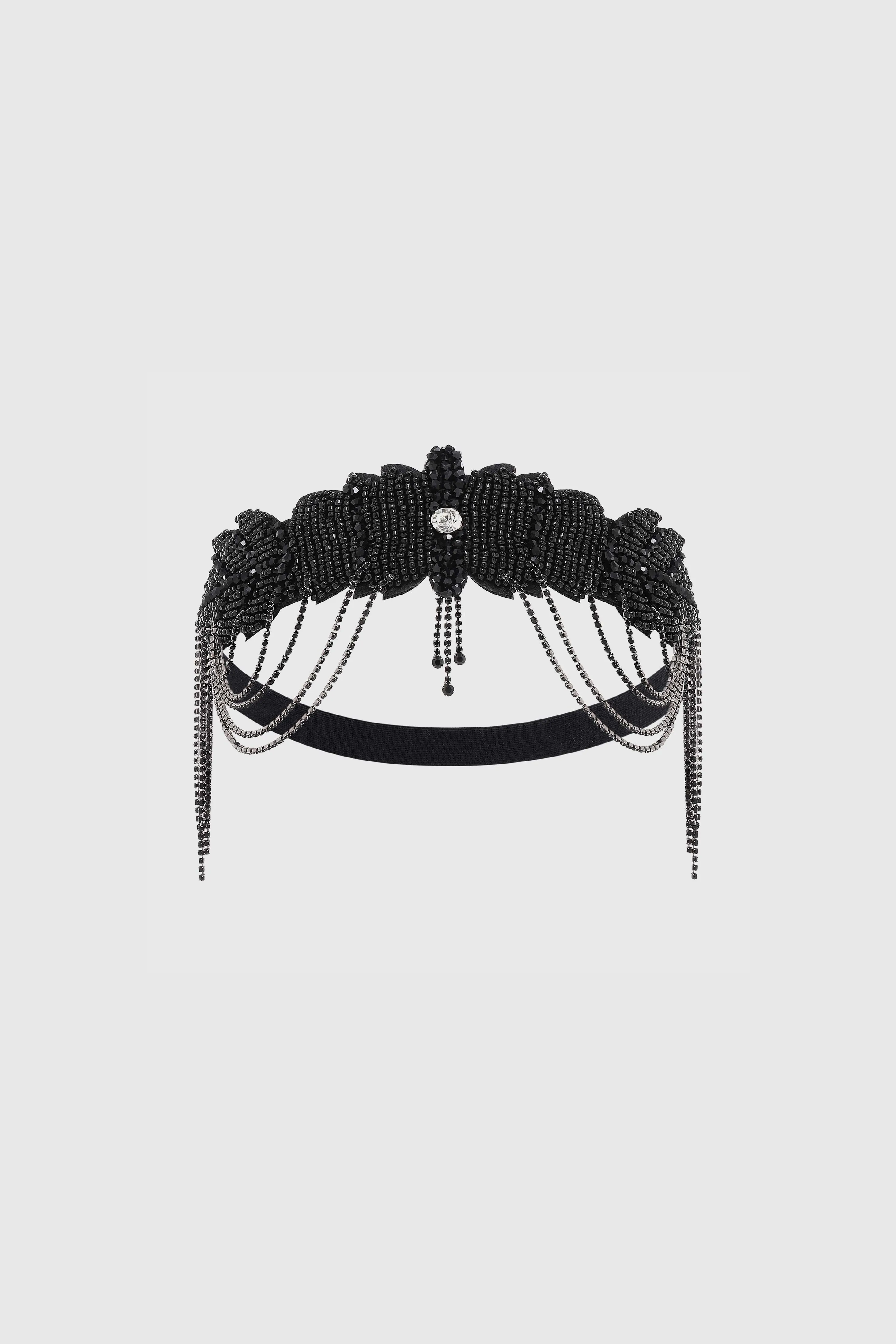 Vintage Rhinestone Chain Headband sold by BABEYOND