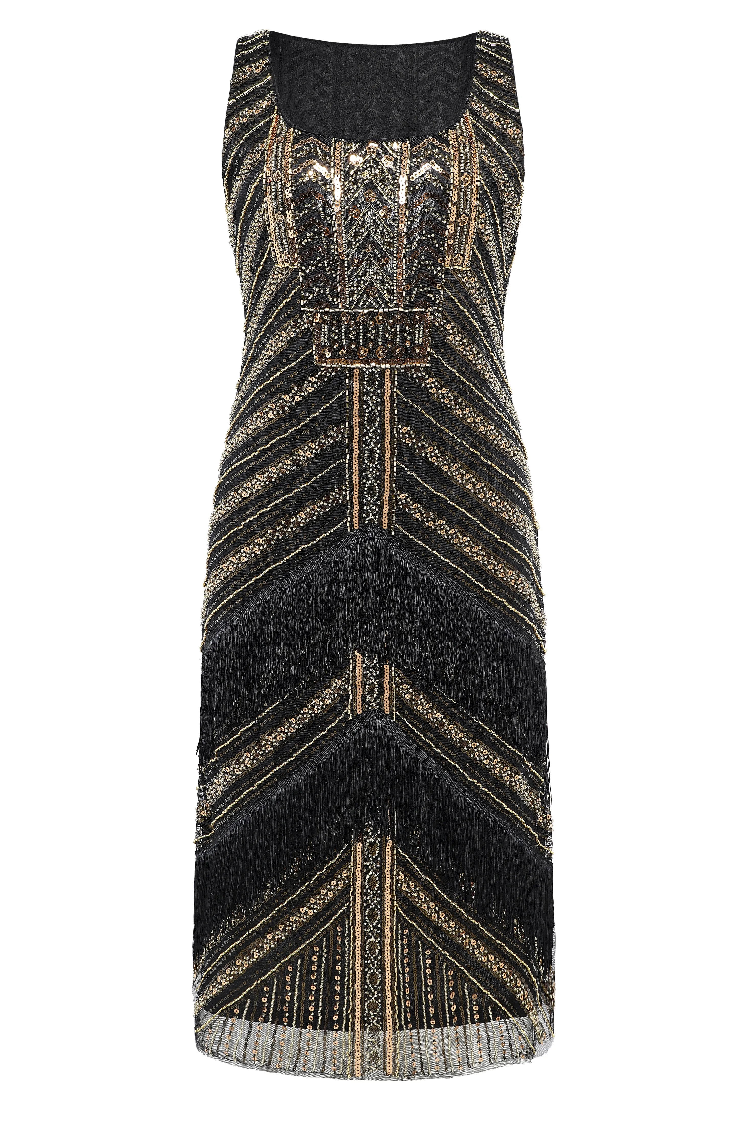 Art Deco Geometric Symmetry Beaded Flapper Dress sold by BABEYOND product image thumbnail 5