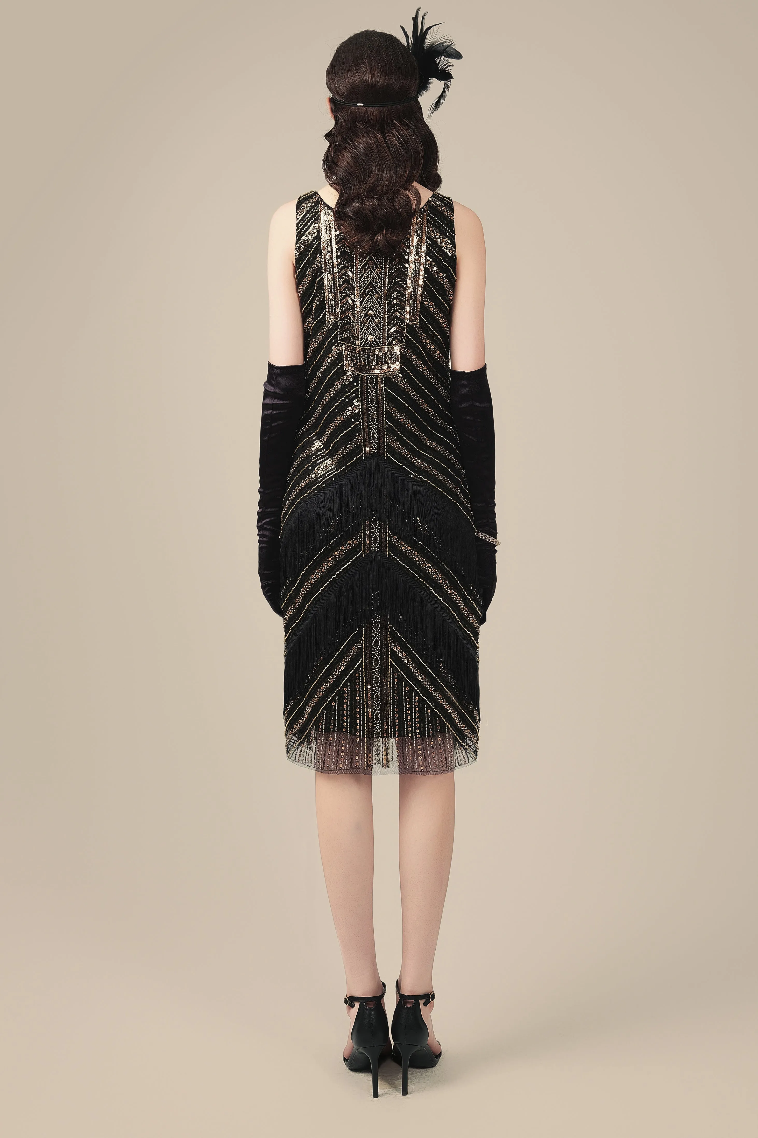 Art Deco Geometric Symmetry Beaded Flapper Dress sold by BABEYOND product image thumbnail 2