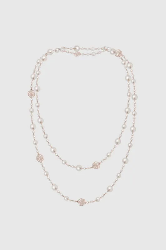 Elegant Pearls Rose Necklace sold by BABEYOND