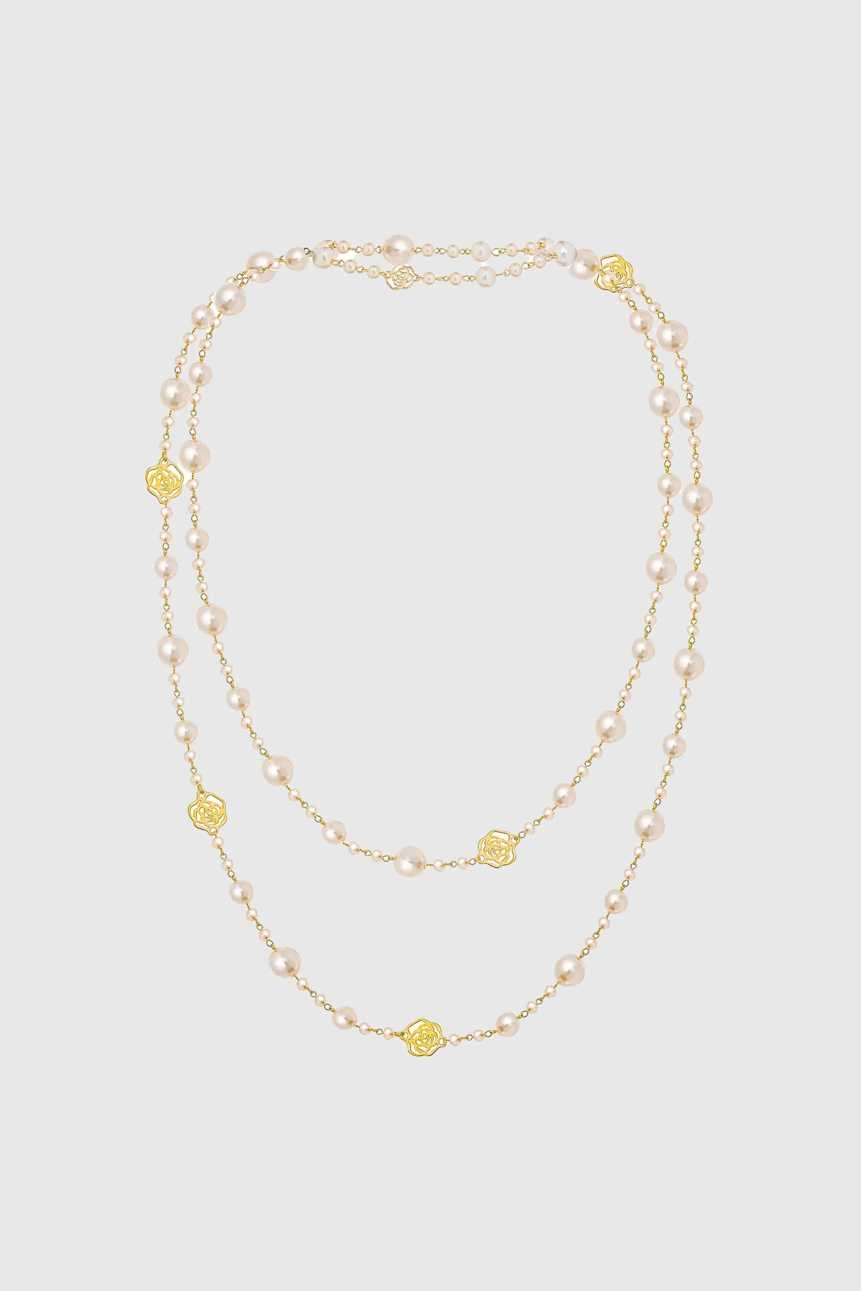 Elegant Pearls Rose Necklace sold by BABEYOND product image thumbnail 3