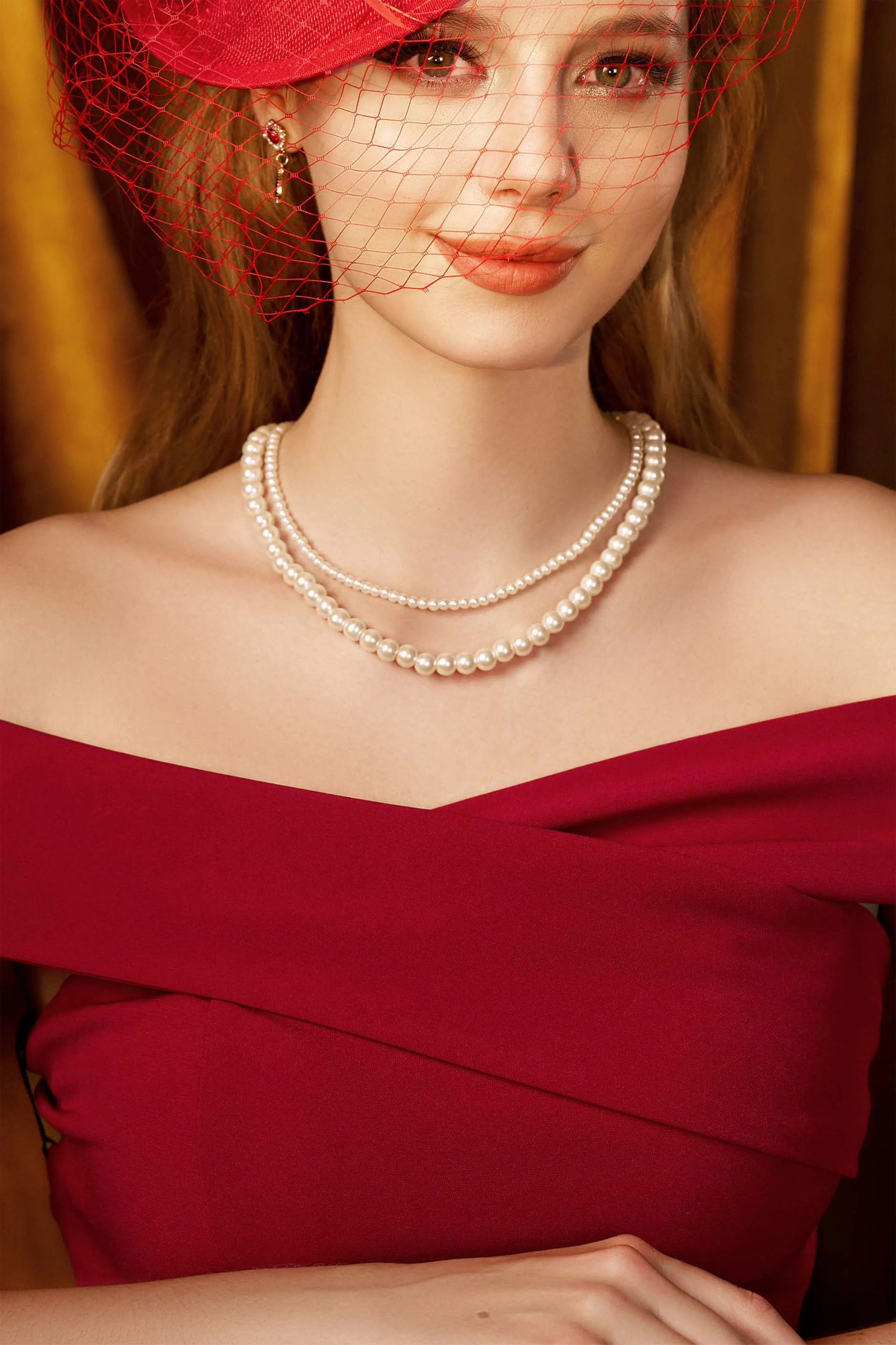Elegant Double Strand Pearl Necklace sold by BABEYOND product image thumbnail 4