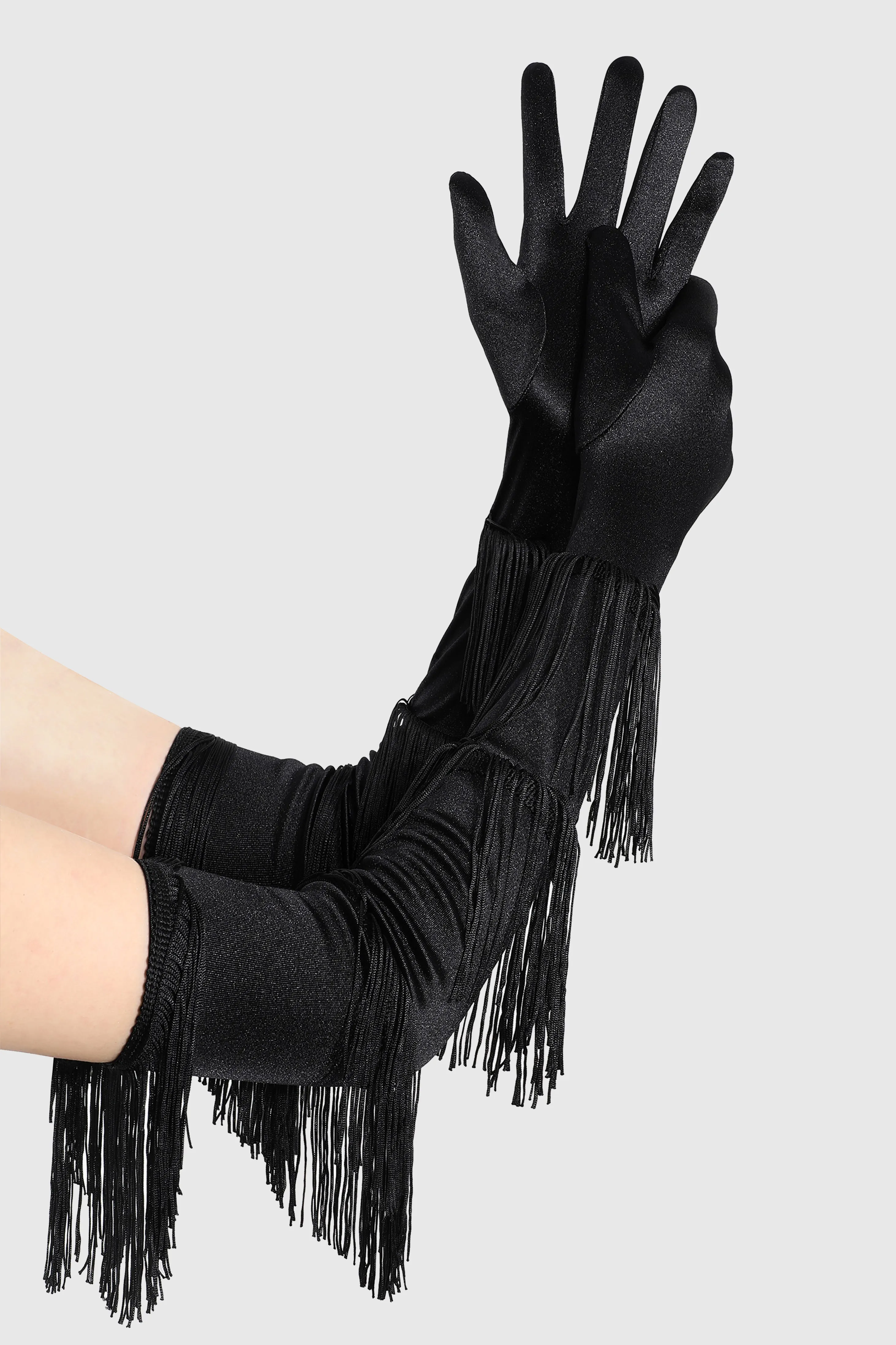 21.6" Long Satin Tassel Opera Gloves sold by BABEYOND