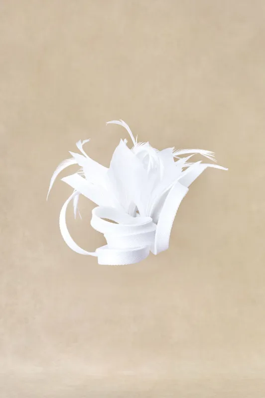 Ribbon Feather Hair Clip Fascinator sold by BABEYOND