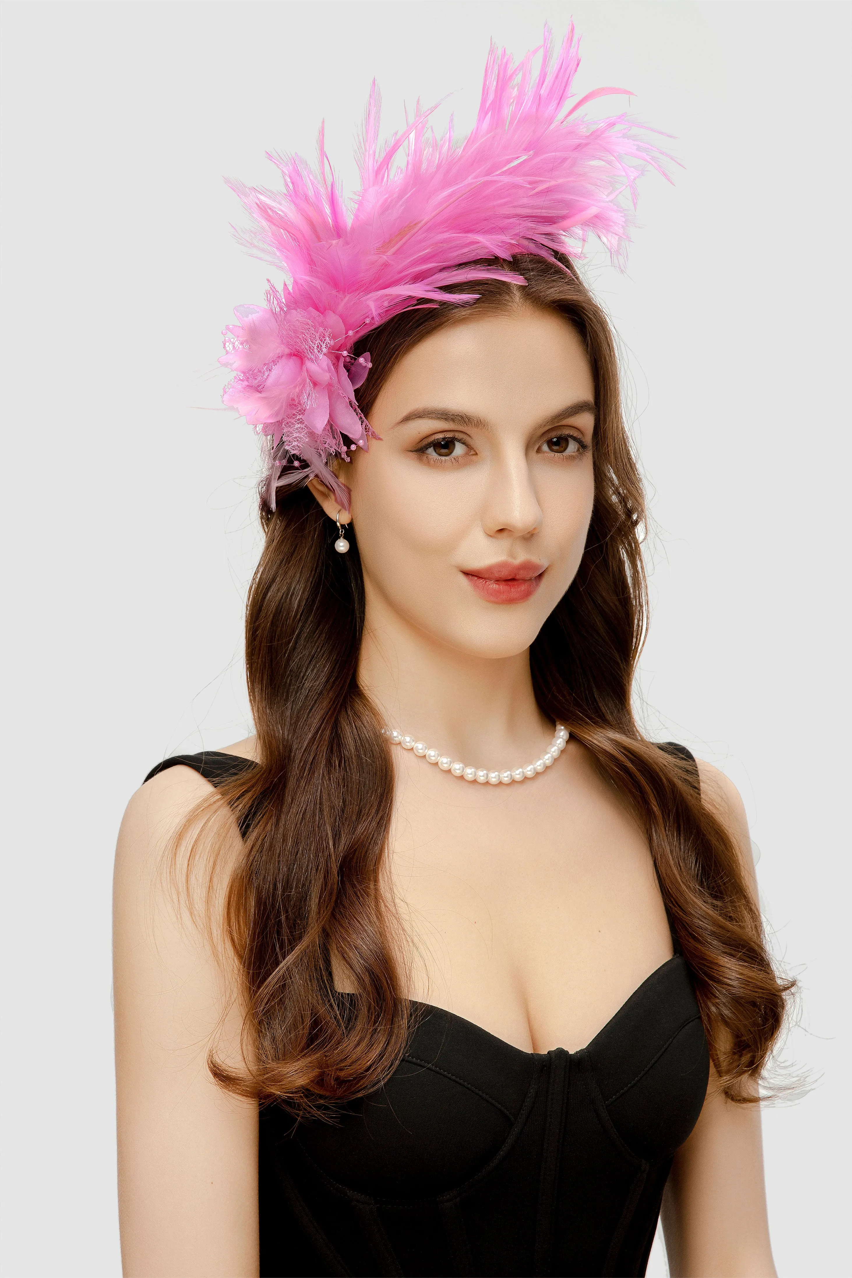 Feather Flower Headband Fascinator sold by BABEYOND product image thumbnail 4